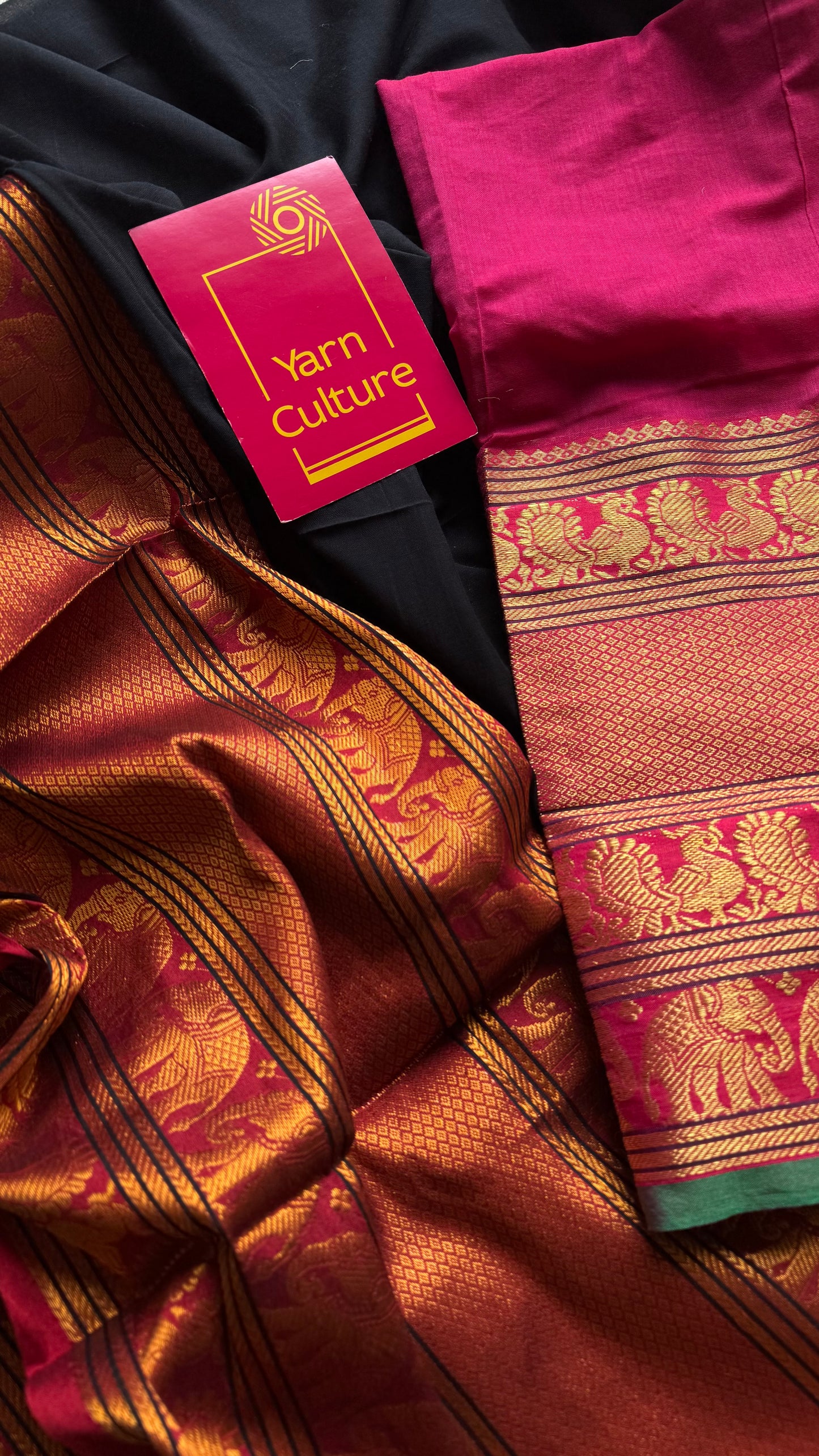 Black with broad zari border, premium narayanpet, soft cotton - YCWOTDFEBB02