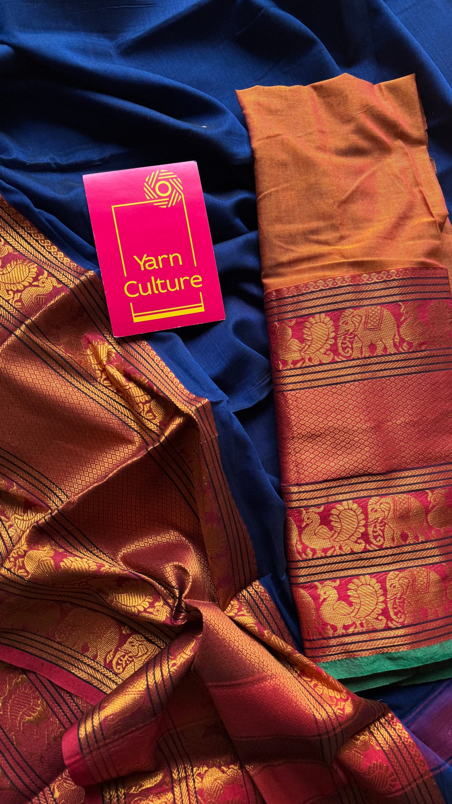 Blue with broad zari border, premium narayanpet, soft cotton - YCWOTDFEBB08