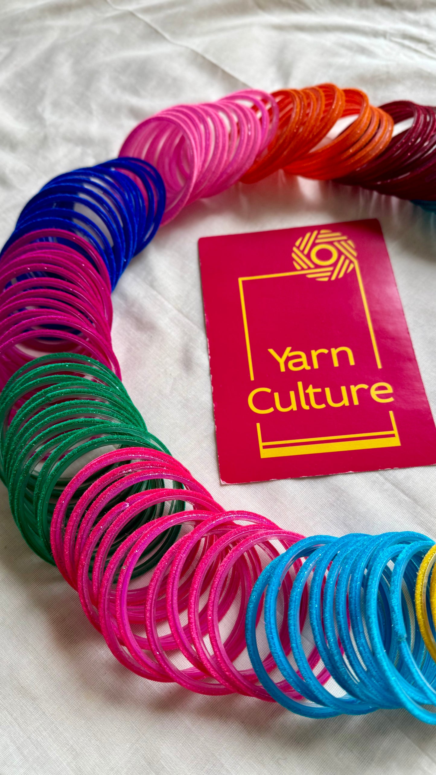 Velvet glass bangles, set of 12 colours, each comes as a set of 12 units, total 144 bangles in a set - YCBANGL341