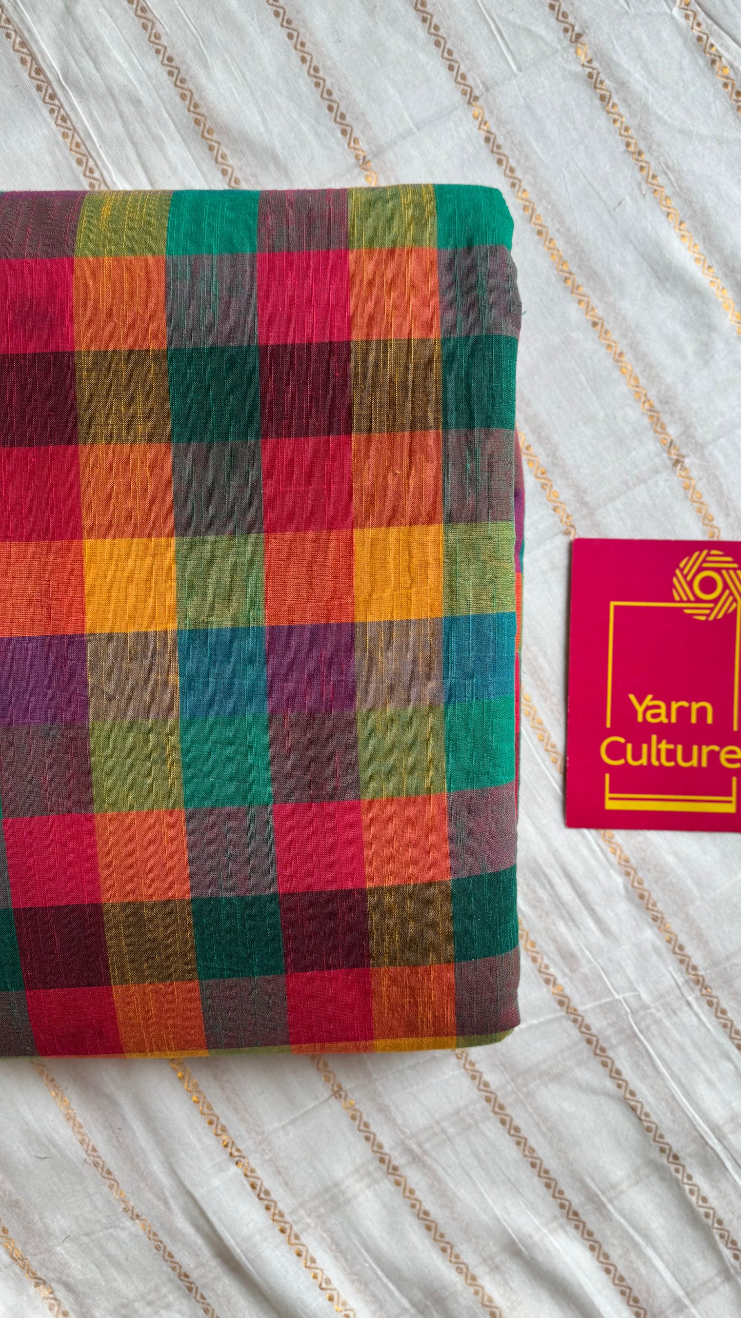 Multicoloured Madras Checks in Pure Cotton Fabric - YCSEFB05