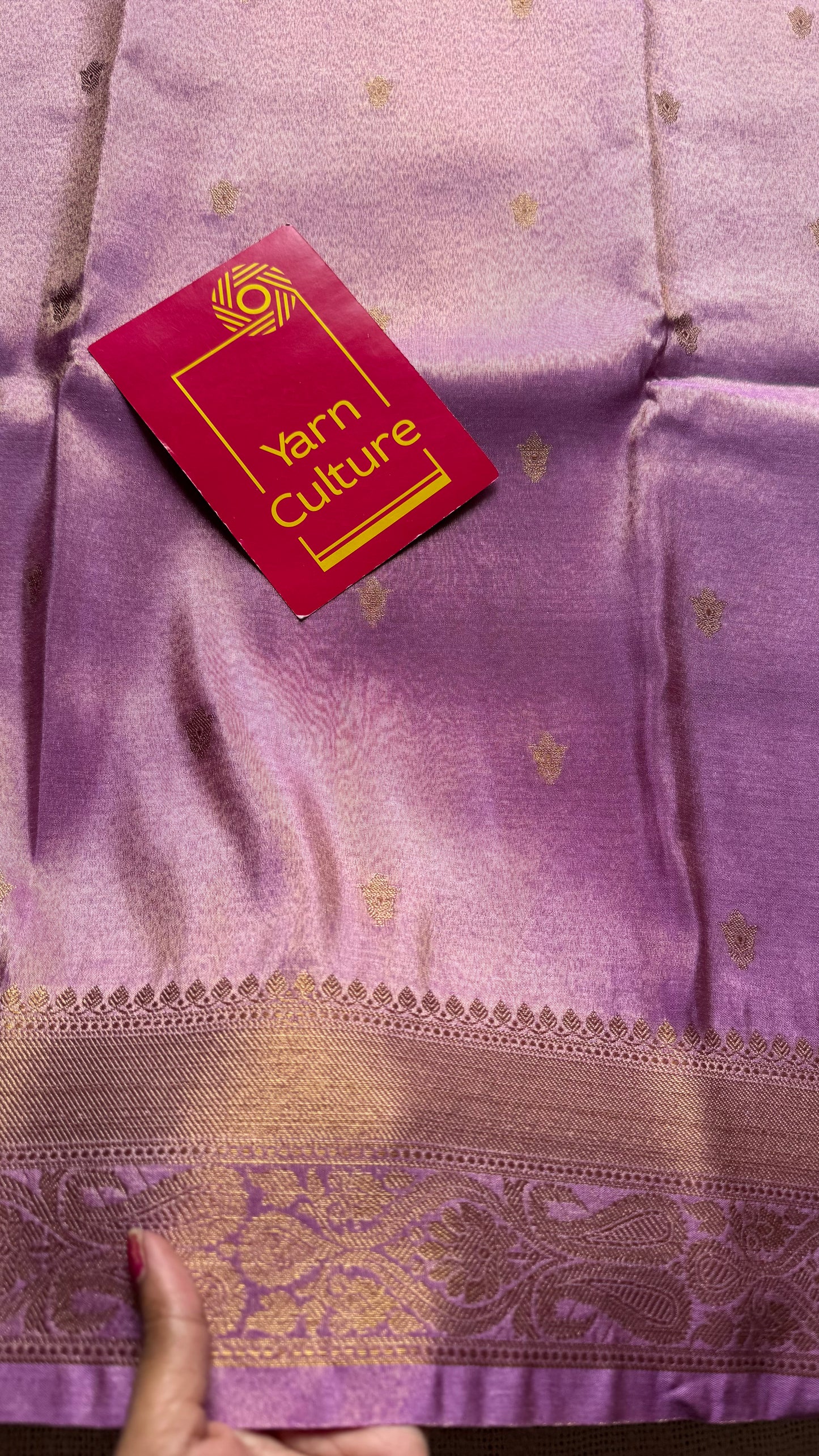 Lilac with gold dual tone, Banarasi semi-silk - YCDESE08