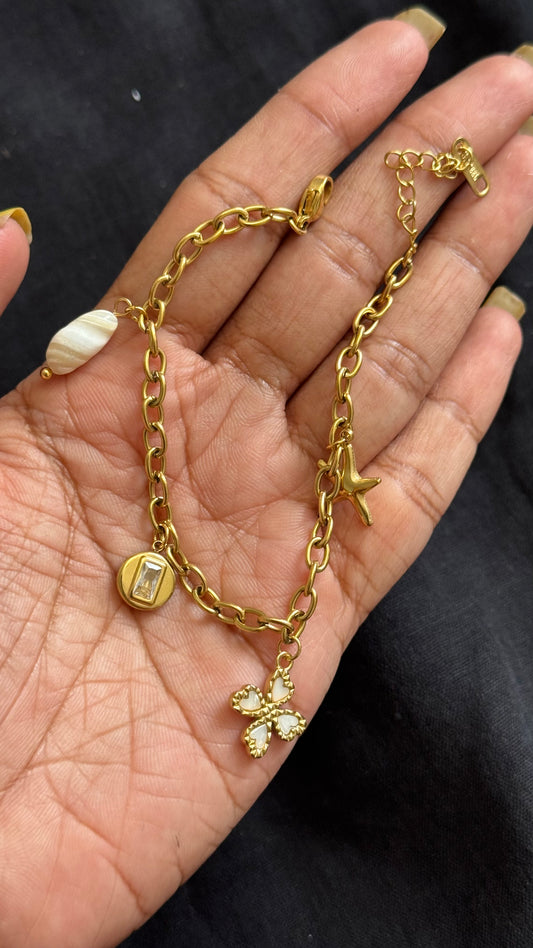 Multicolour floral charms bracelet 2 - YCGPBR03