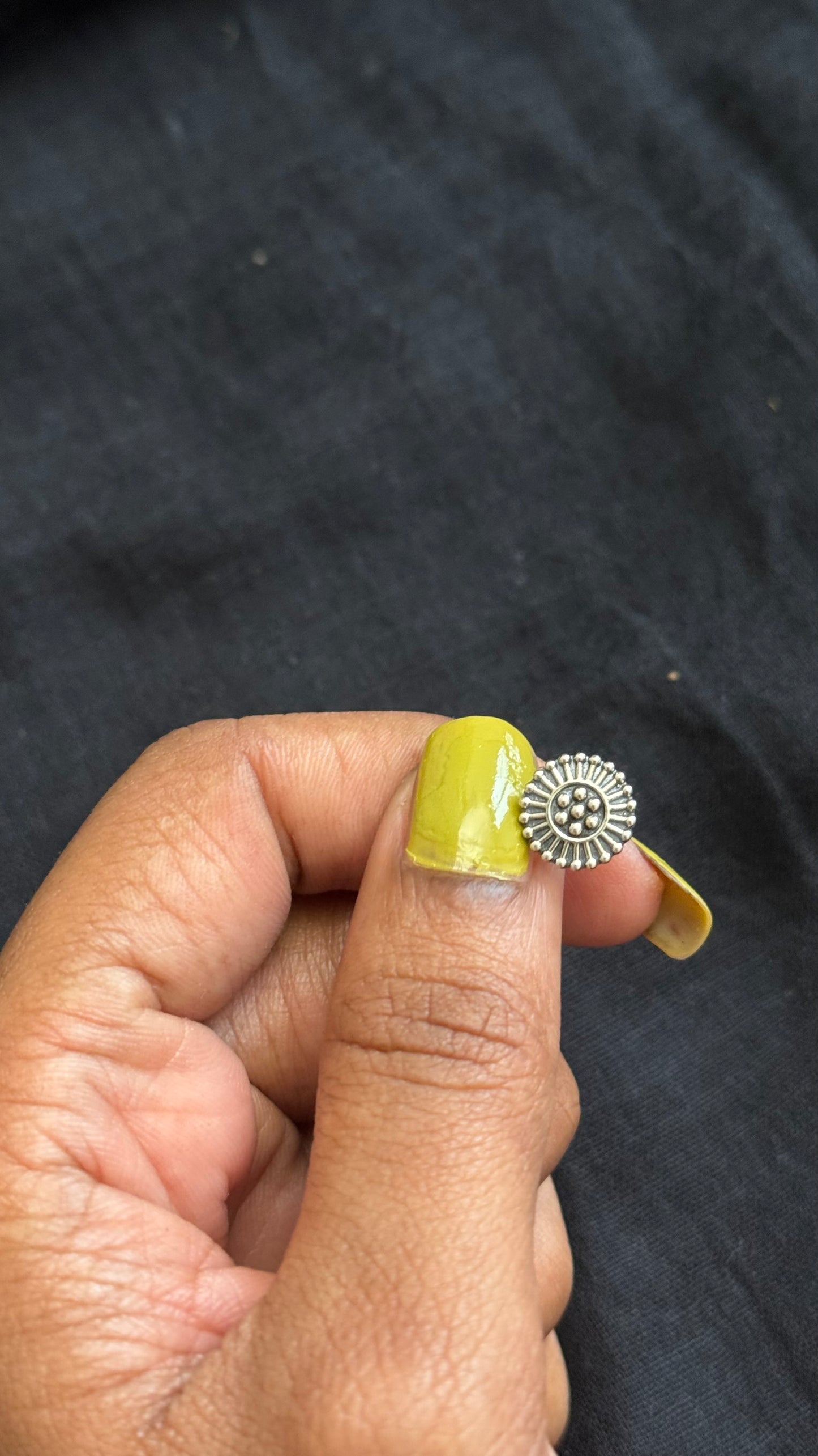 Round nose pin, intricate pattern in pure silver - YCNPP25