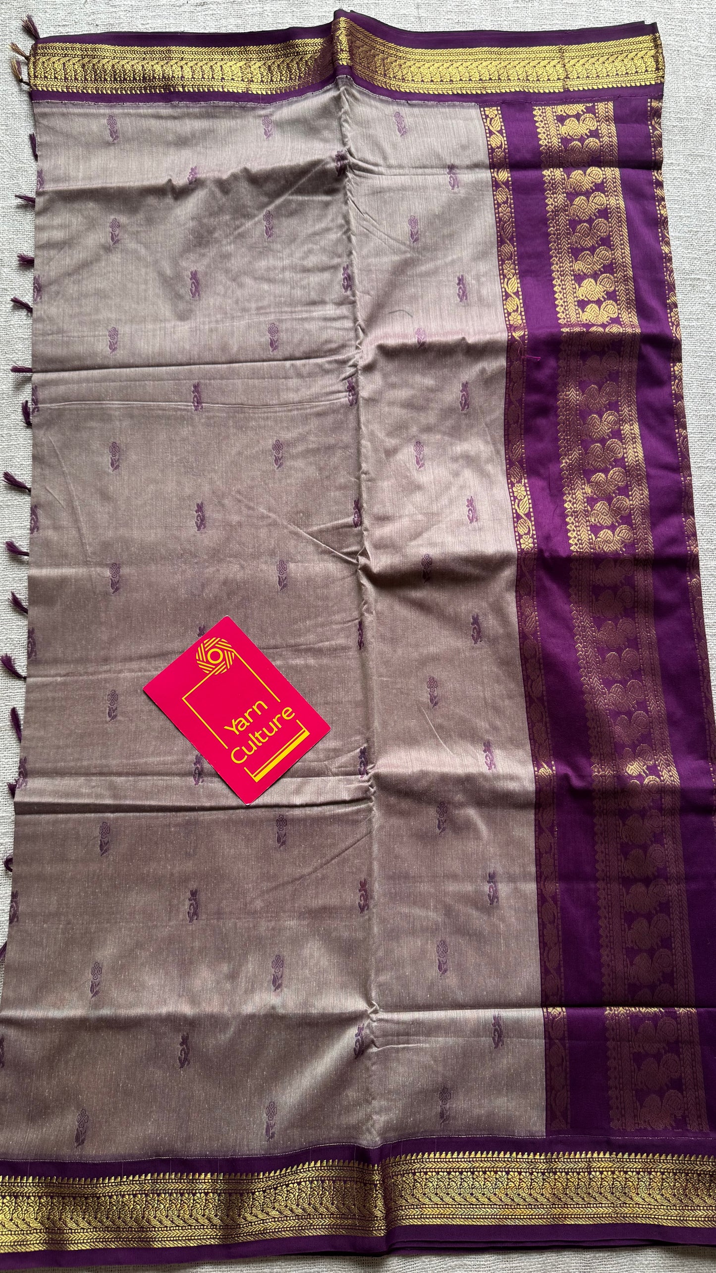 Grey with purple - cotton silk - YCCOTNSEKCS03