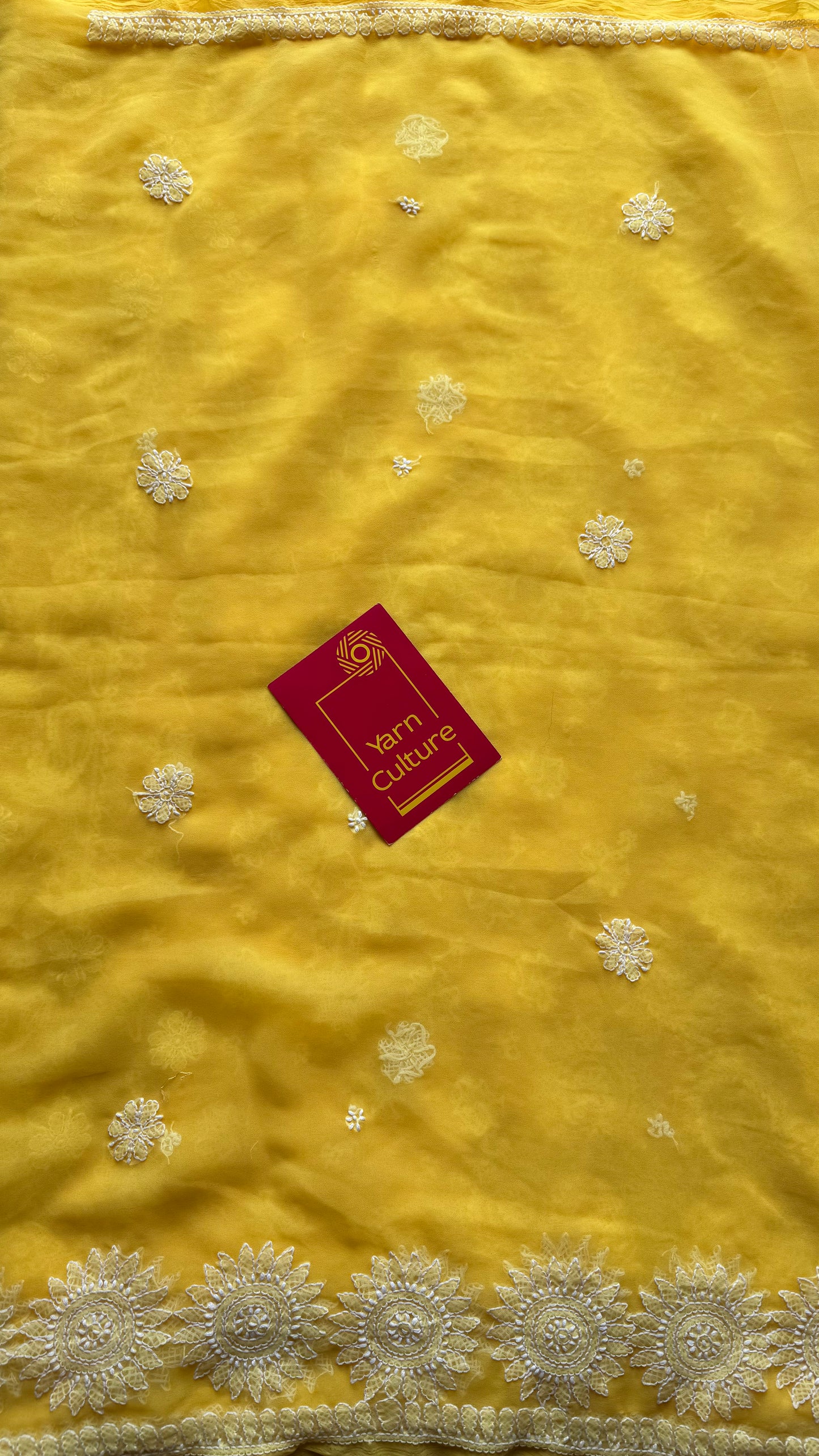 Pehli Subah (first morning) - Yellow Chikankari, georgette YCSLCJULCK01