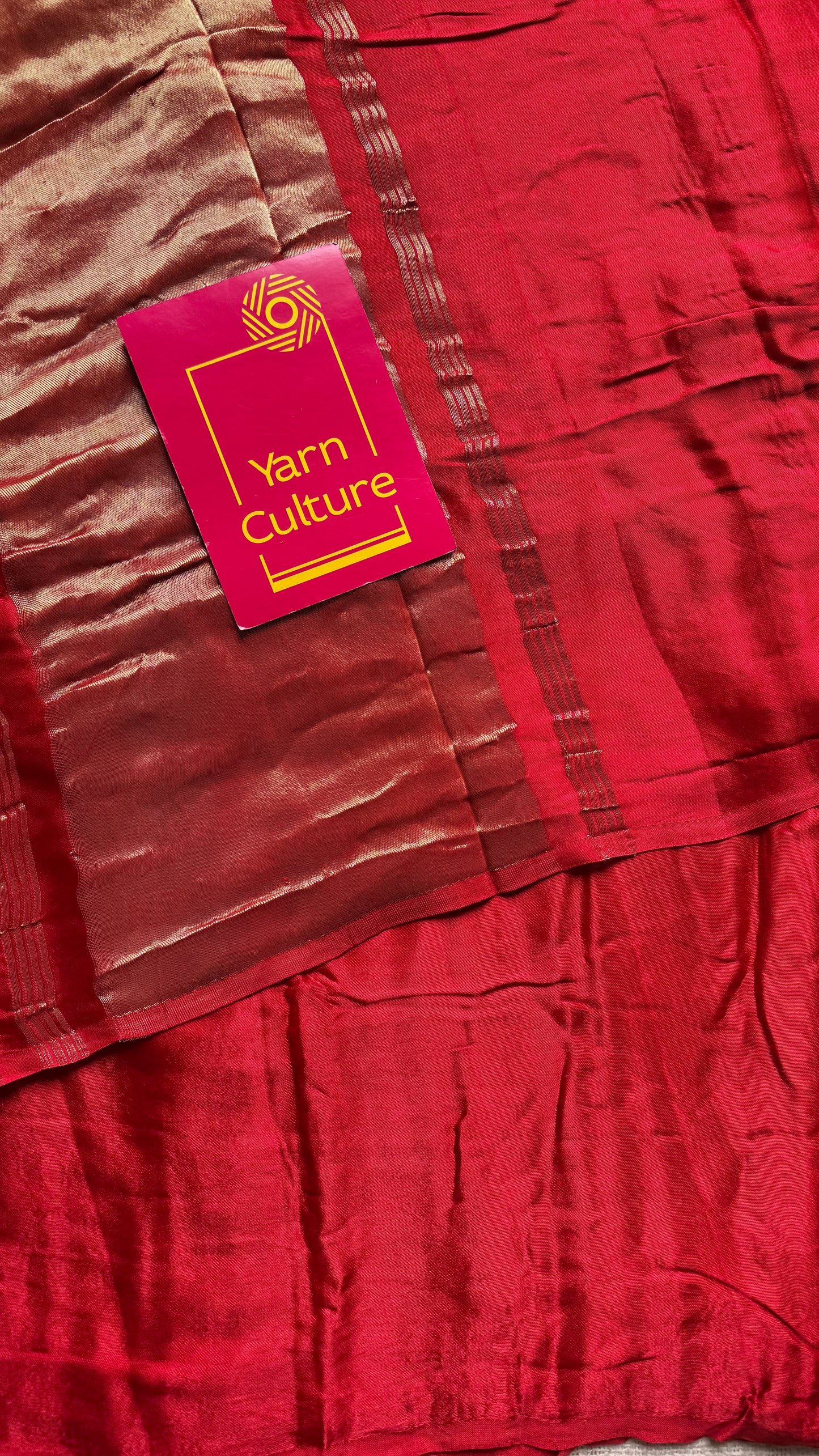 Red Modal Silk with Lagadi patta (gold pallu) - YCDESE24