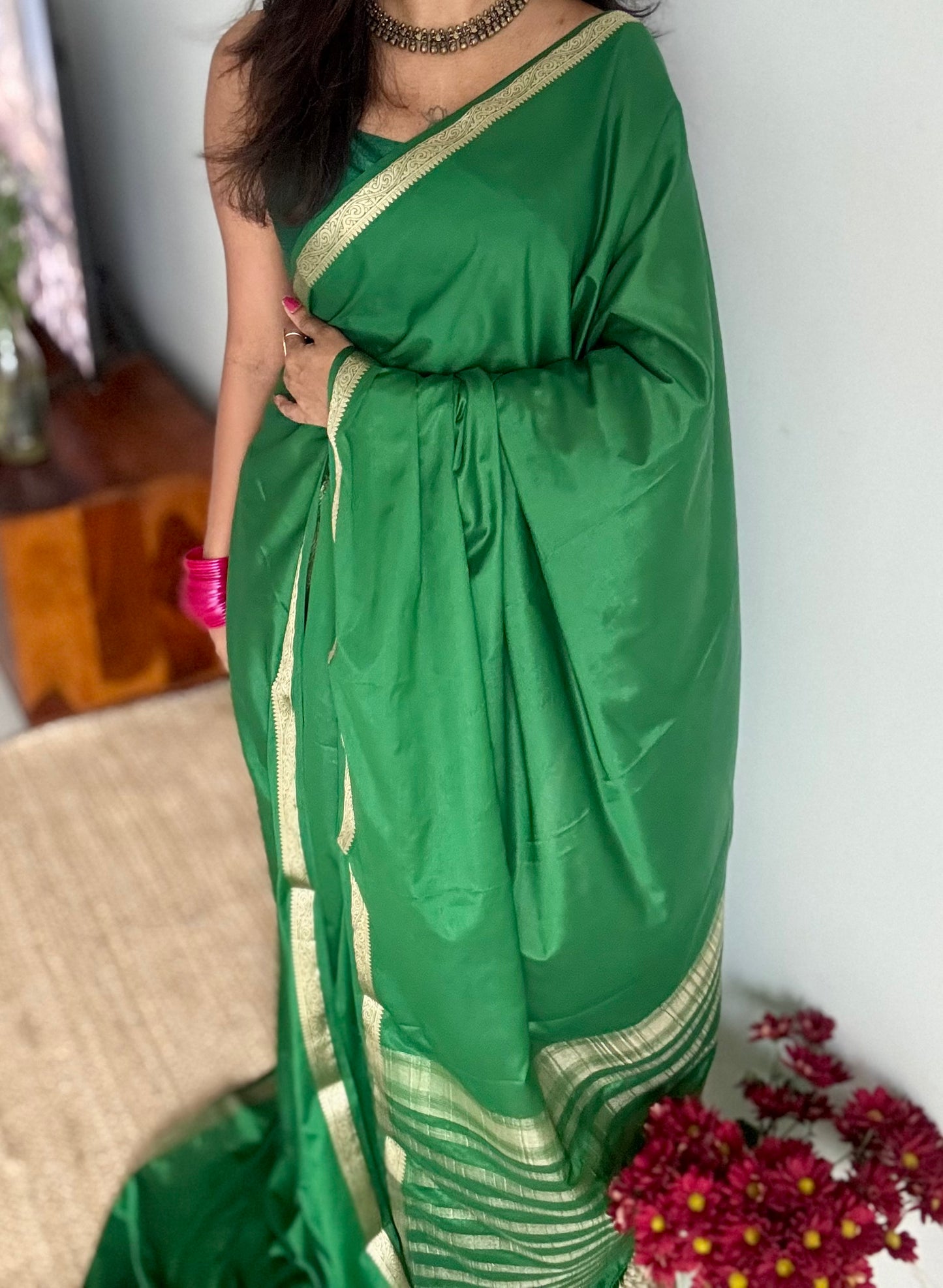 Dark green, Mysore semi-silk - YCDESE19