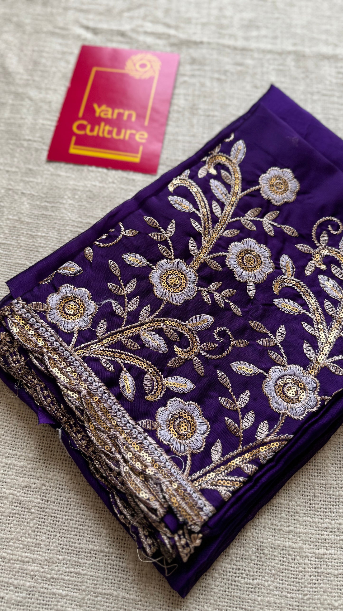 Pallavi : Purple chiffon with embroidery - YCDOSJULCF02