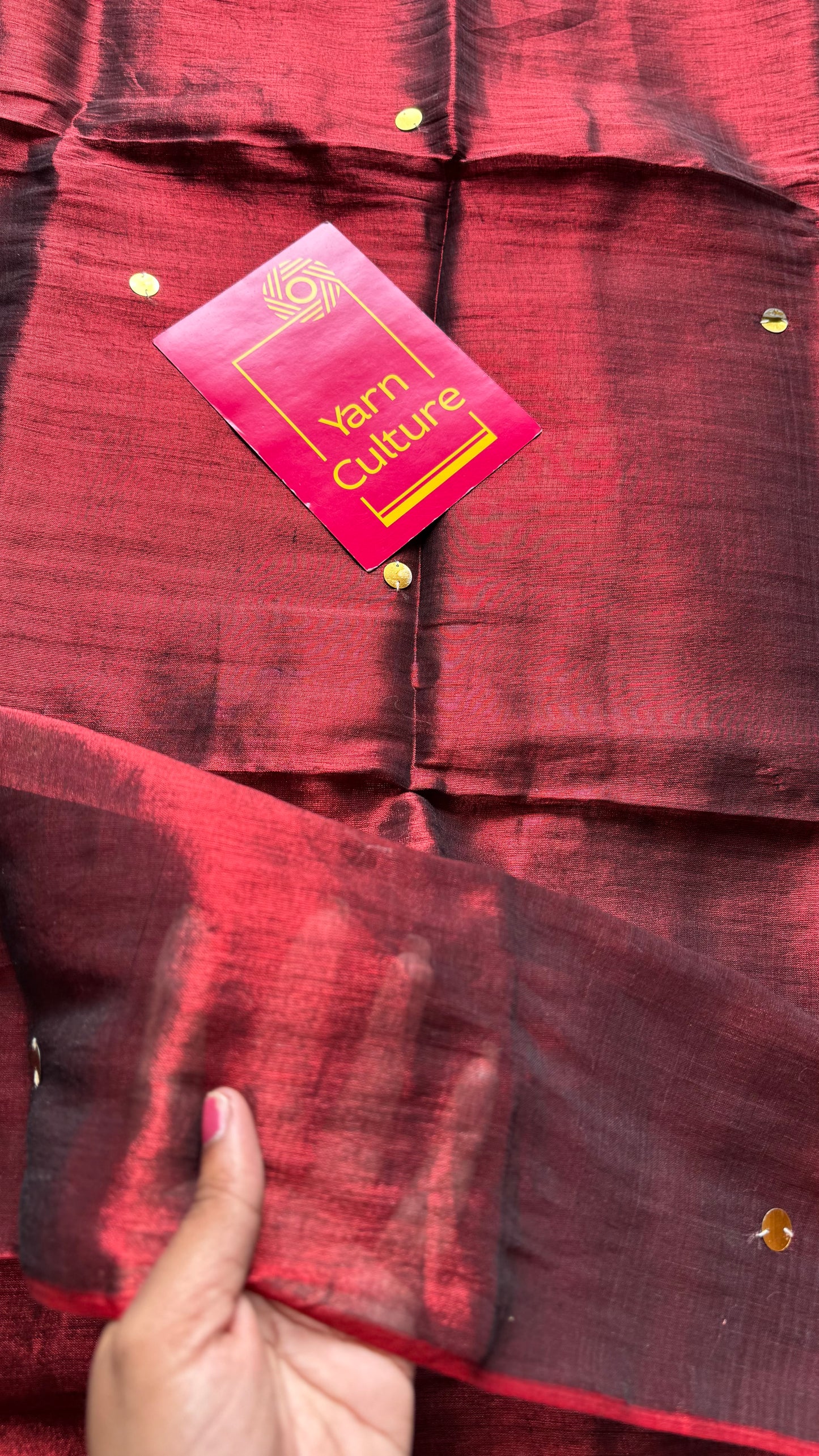 Maroon, gold sequins, soft mul tissue - YCBCFEMCM31