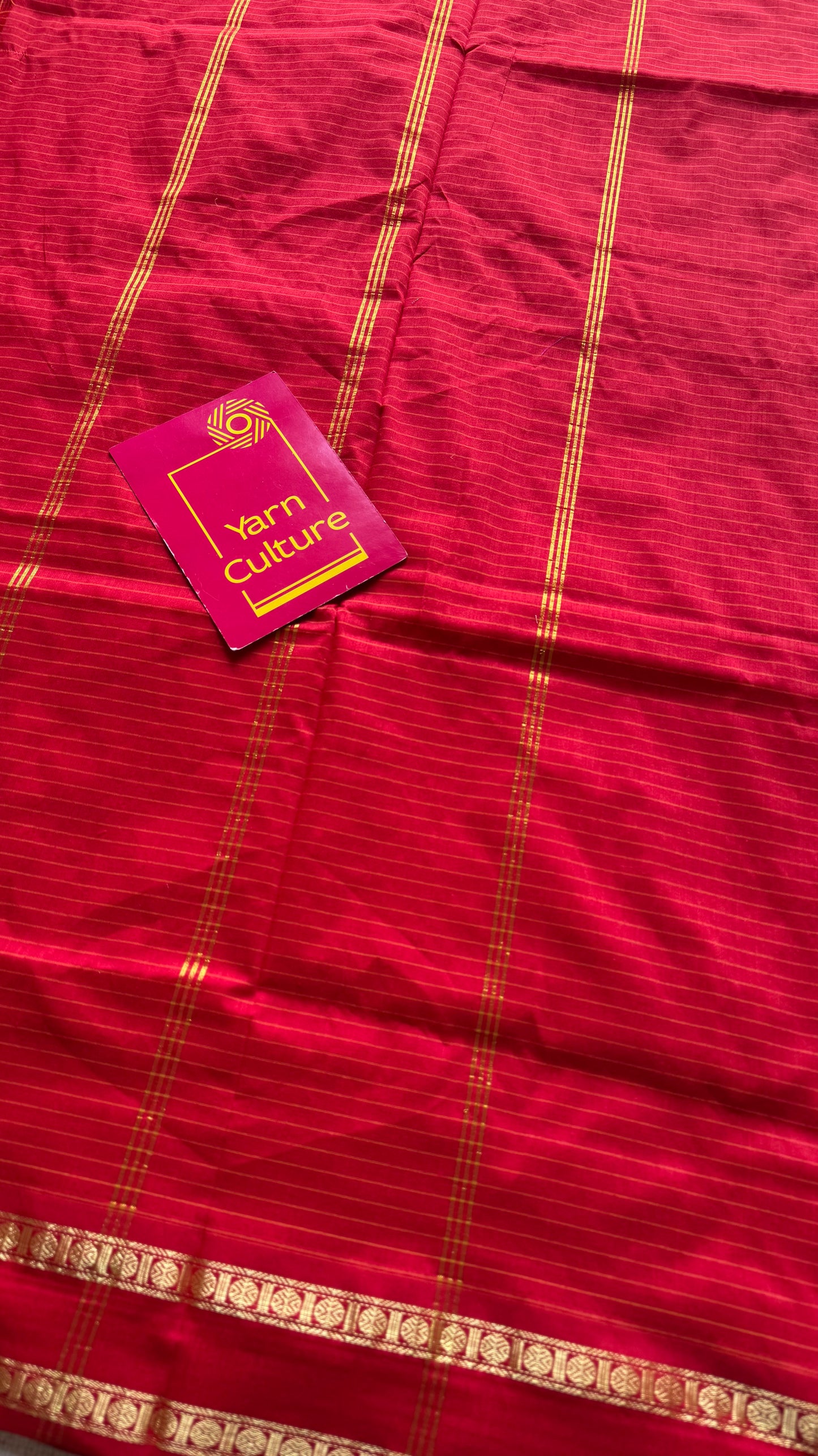 Red, arani checks, cotton silk - YCCOTNOCAR06