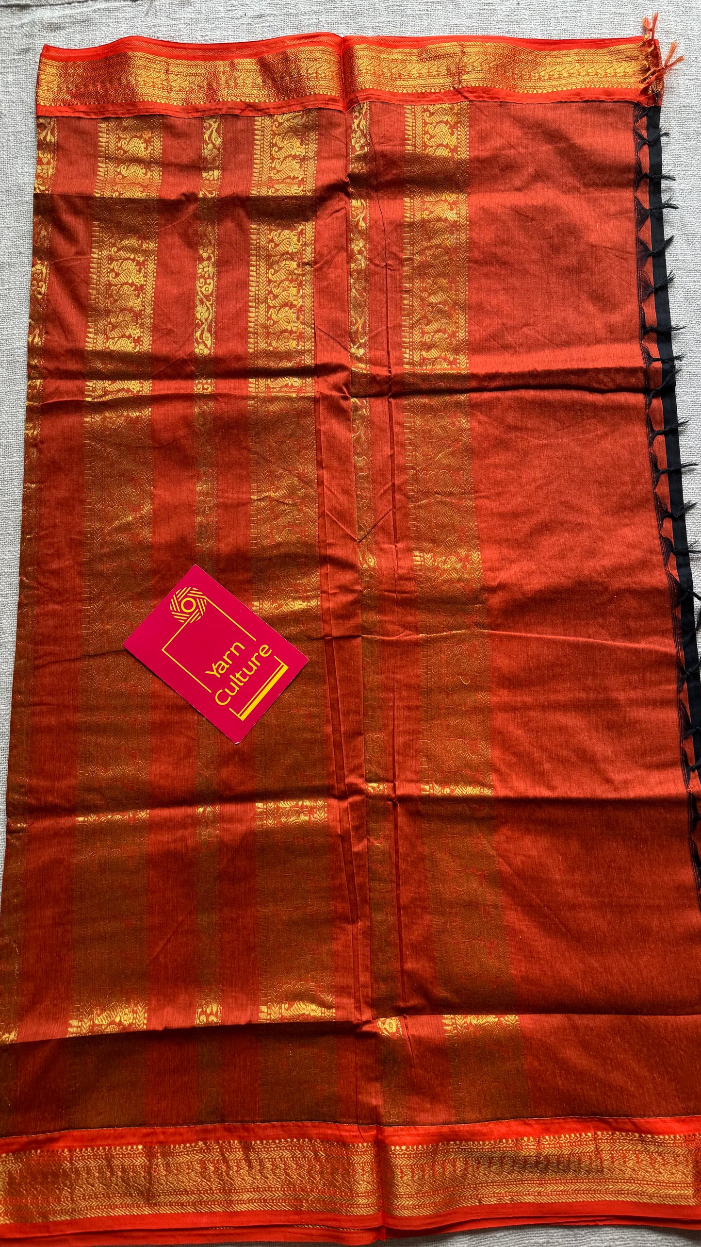 Black with orange - cotton silk - YCCOTNSEKCS07