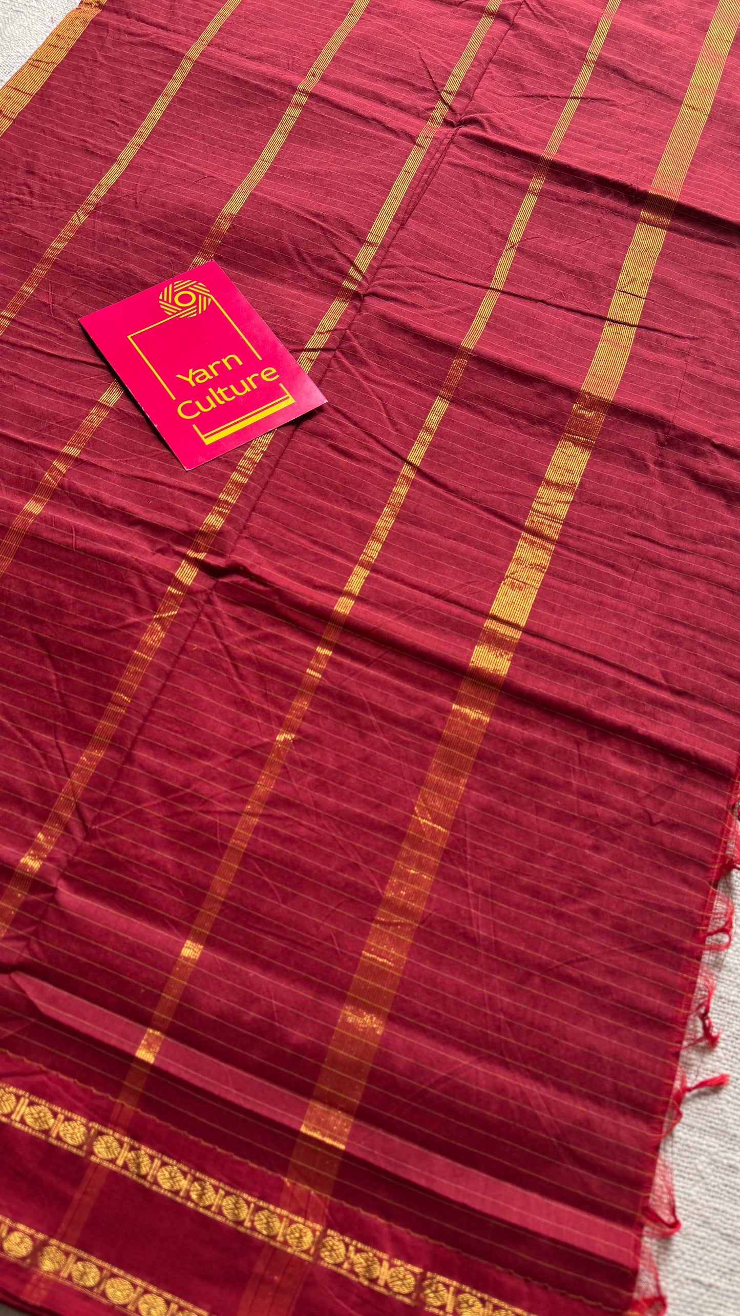 Maroon, arani checks, cotton silk - YCCOTNJUAR04