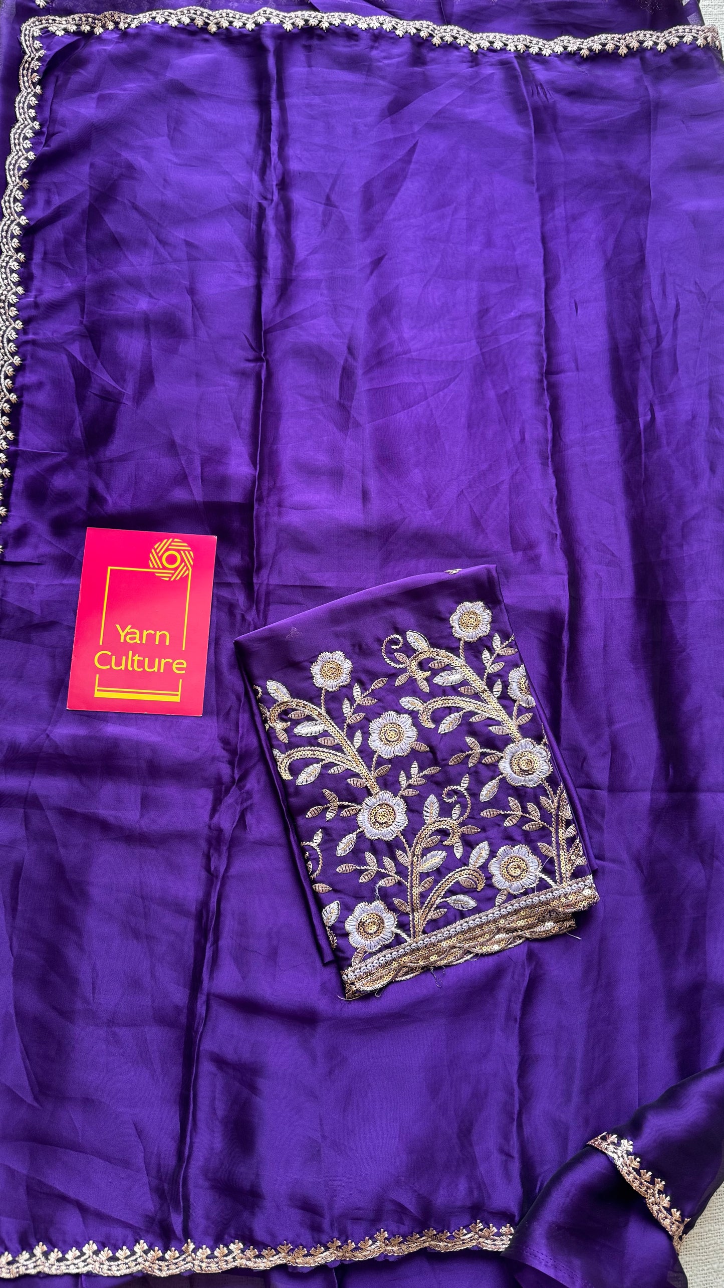 Pallavi : Purple chiffon with embroidery - YCDOSJULCF02