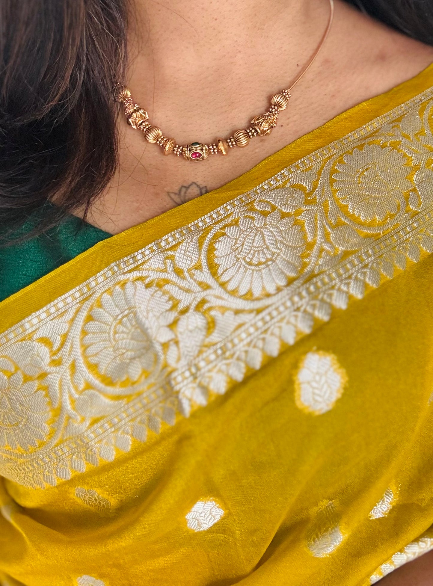 Multi-colour stones, ball pendant necklace - YCGPNP470