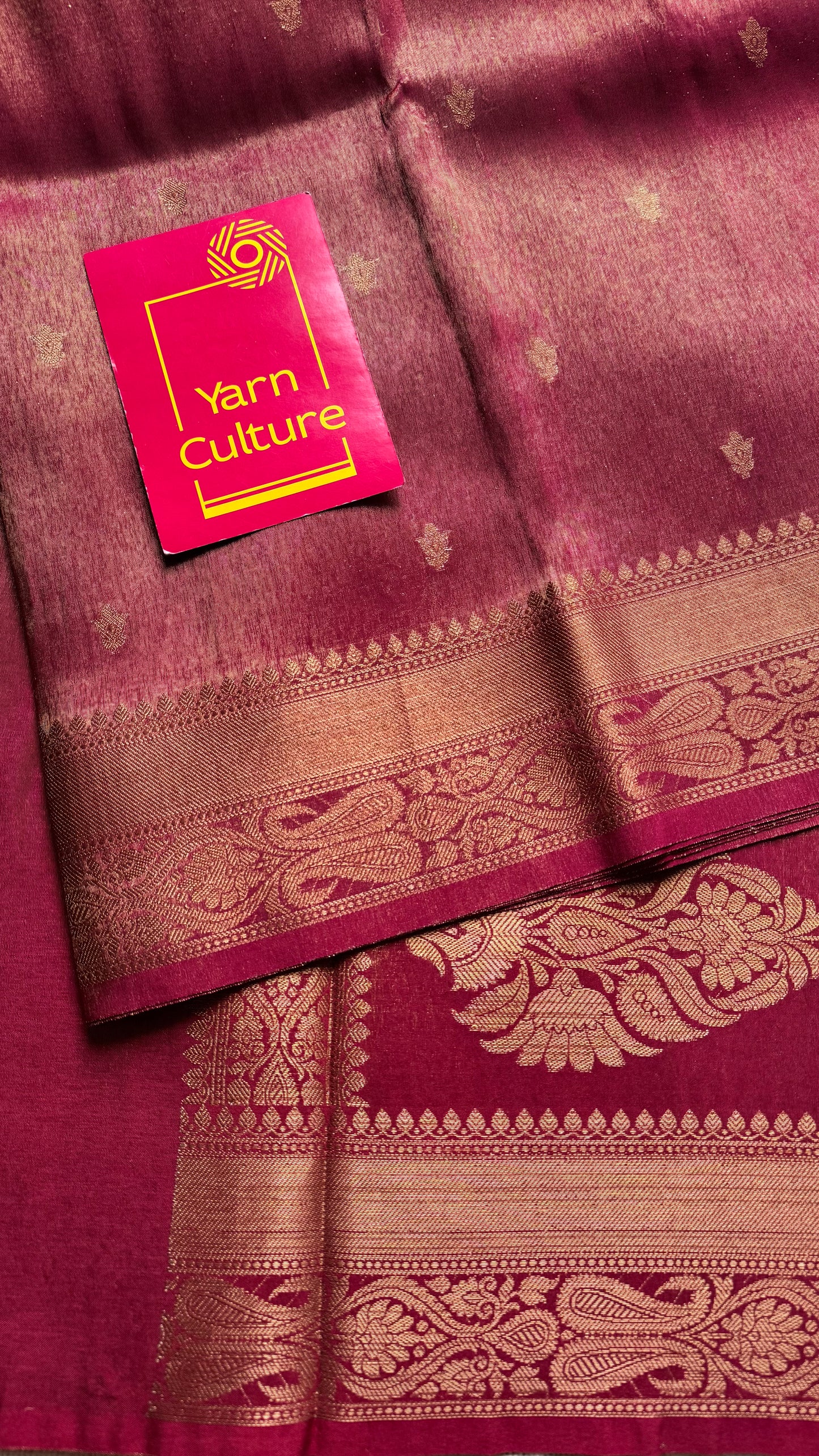 Red with gold dual tone, Banarasi tissue silk - YCDESE06