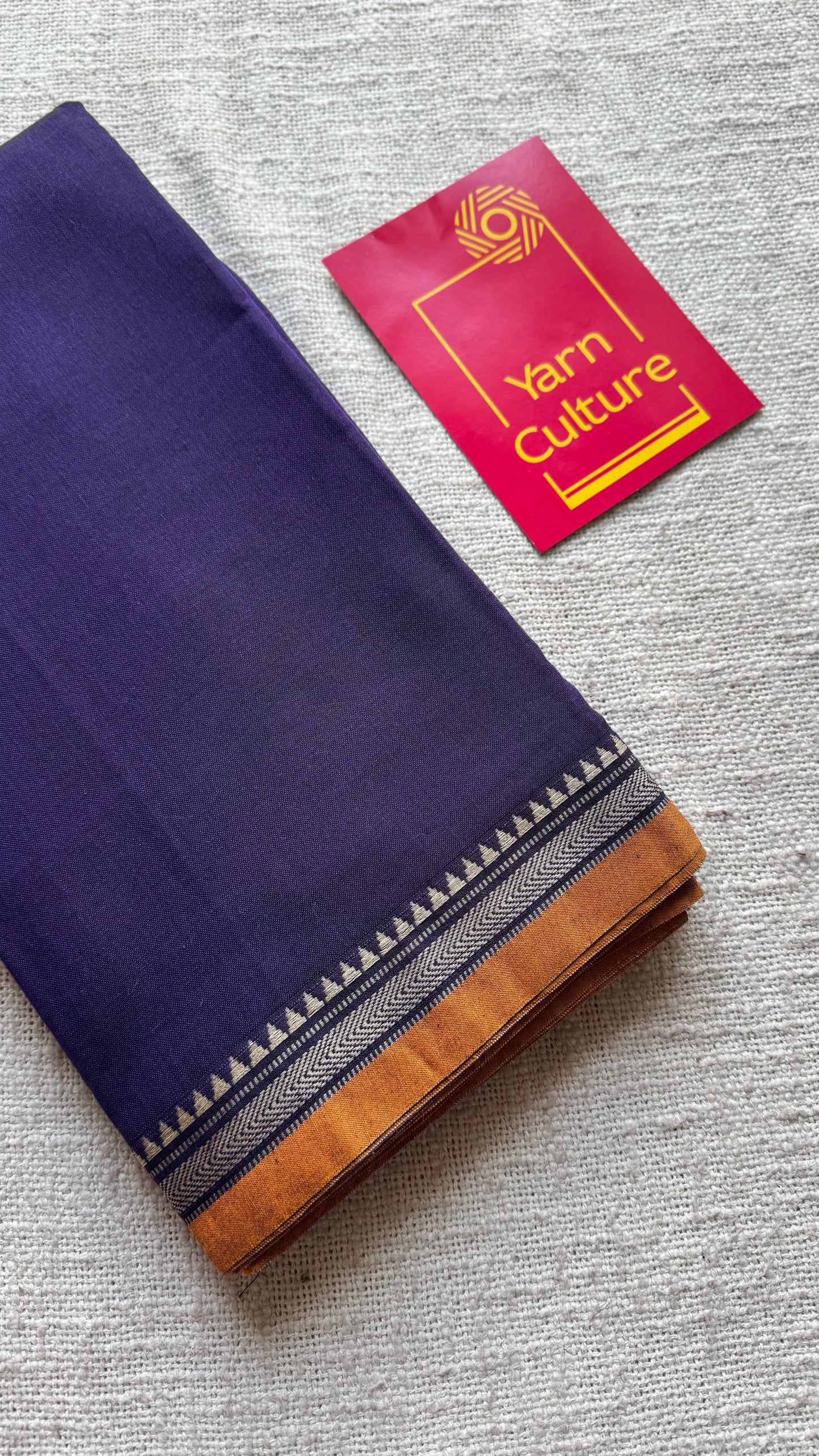 Violet with orange border narayanpet saree, soft cotton - YCWOTDNPFE32
