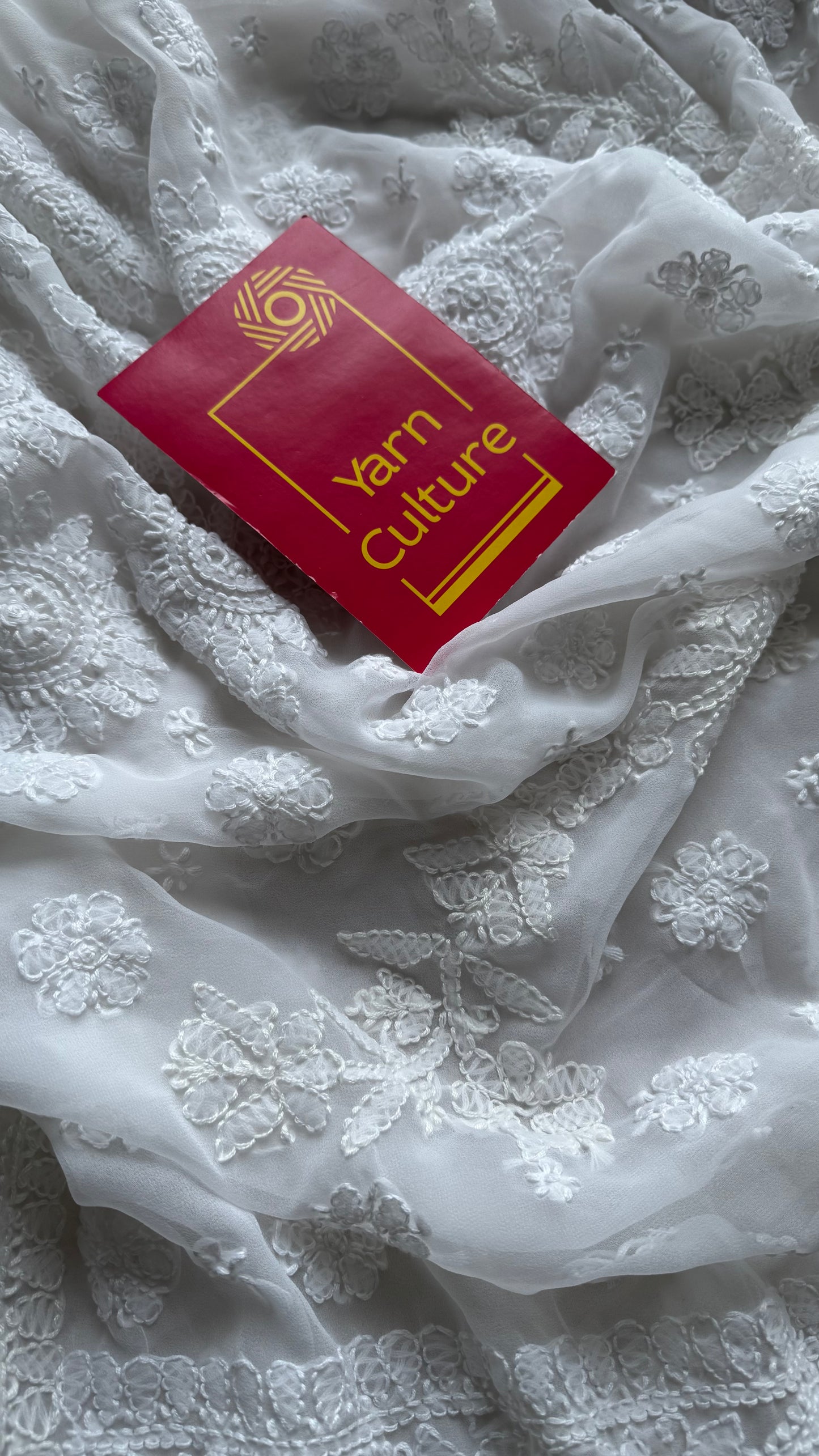Noor-e-Safa (radiance of purity) - White Chikankari, georgette YCSLCJULCK06