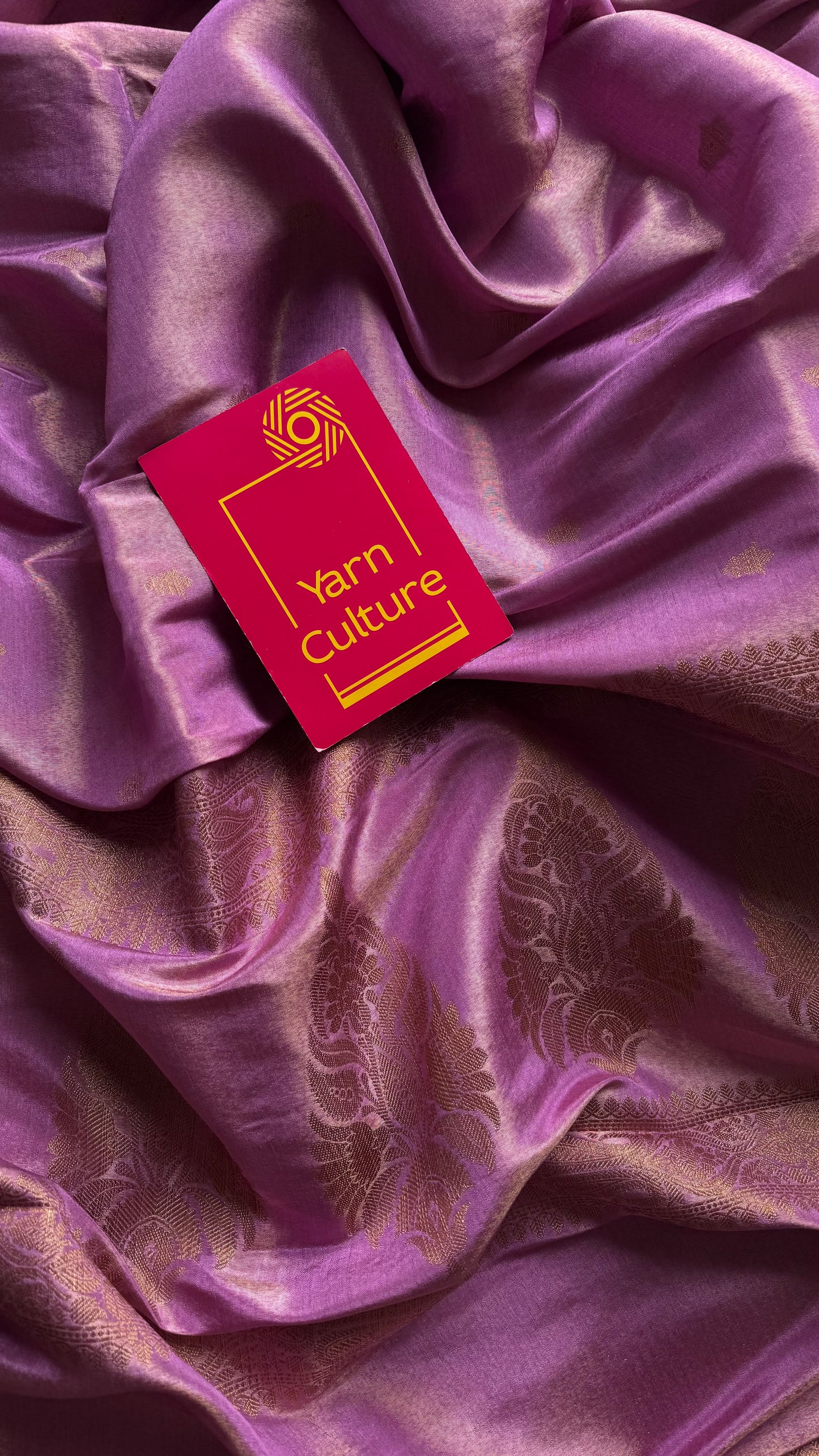 Lilac with gold dual tone, Banarasi semi-silk - YCDESE08