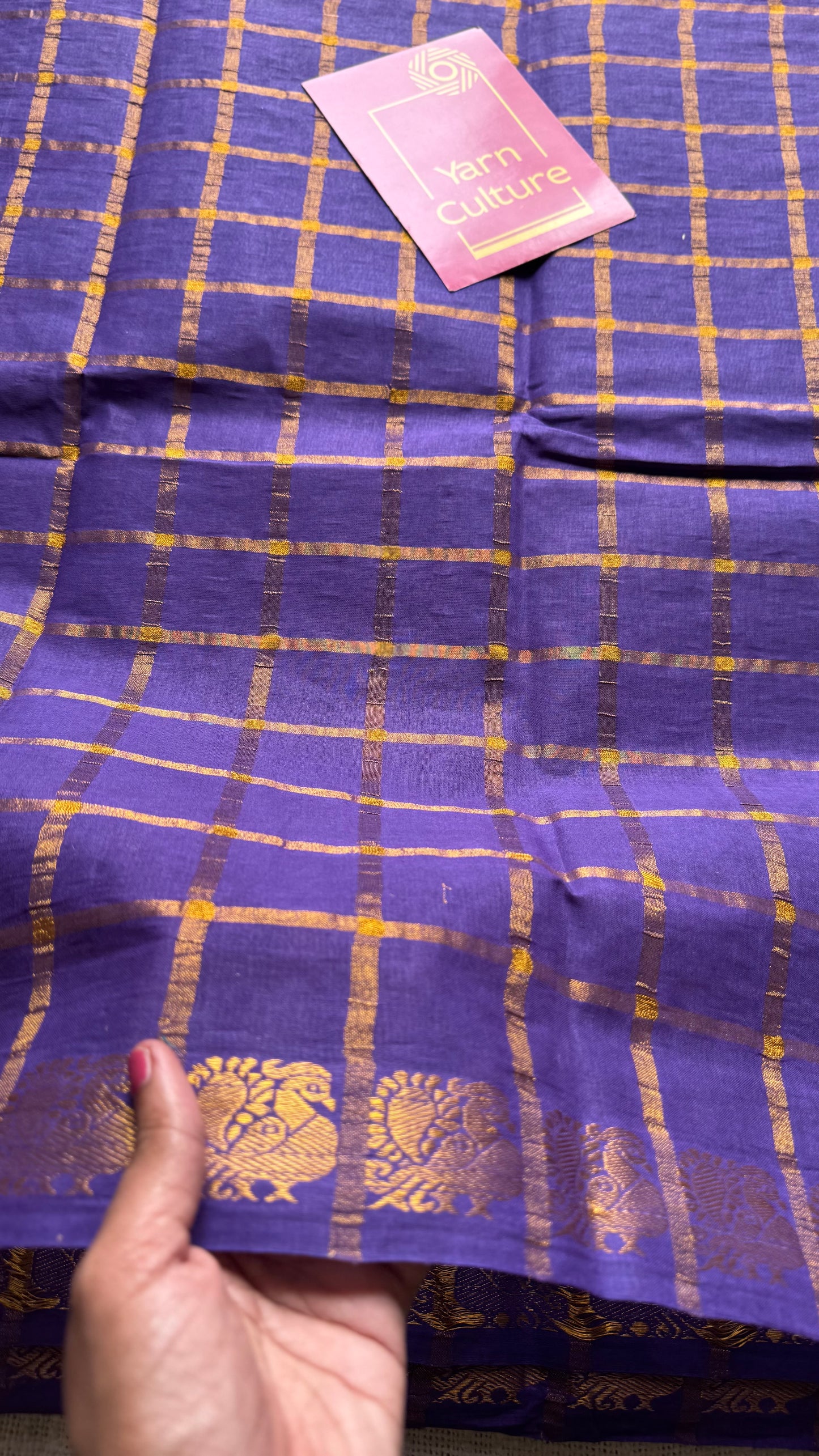 Violet pavithra kattam sungudi, madurai cotton - YCCOTNSEMS98
