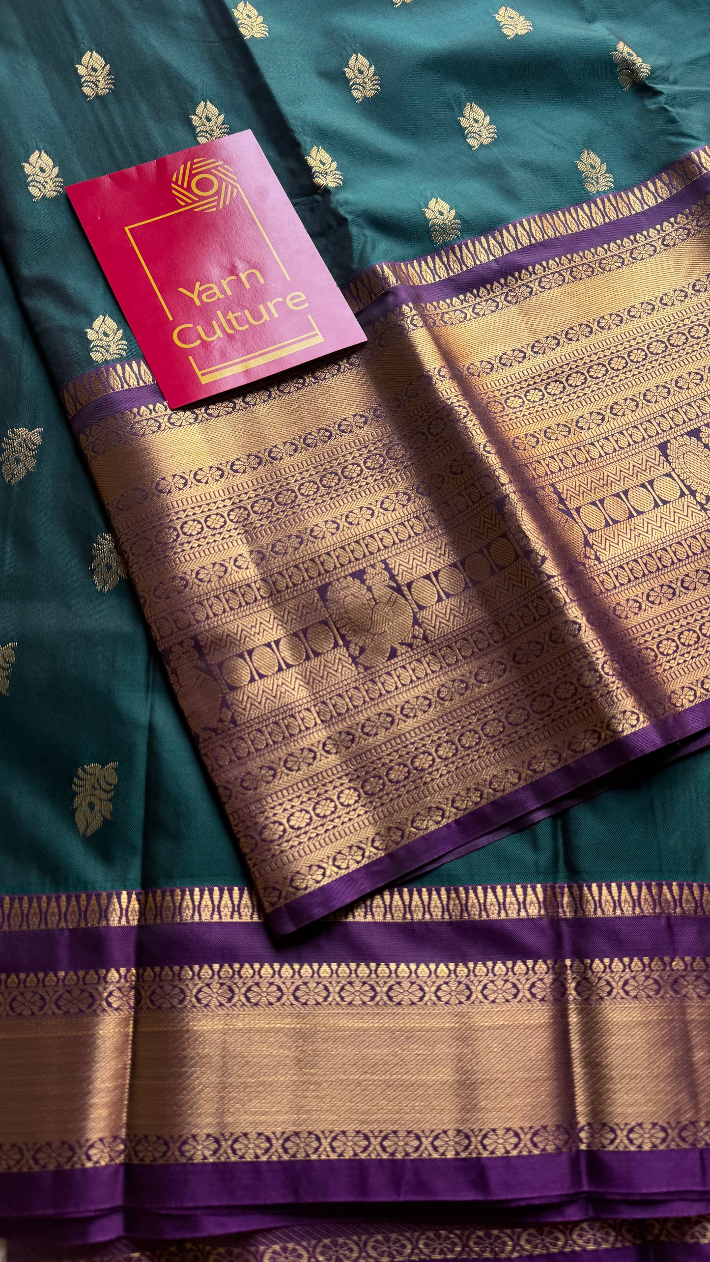 Peacock green with purple, handloom korvai kanchipuram semi silk - YCSOKSSFE38
