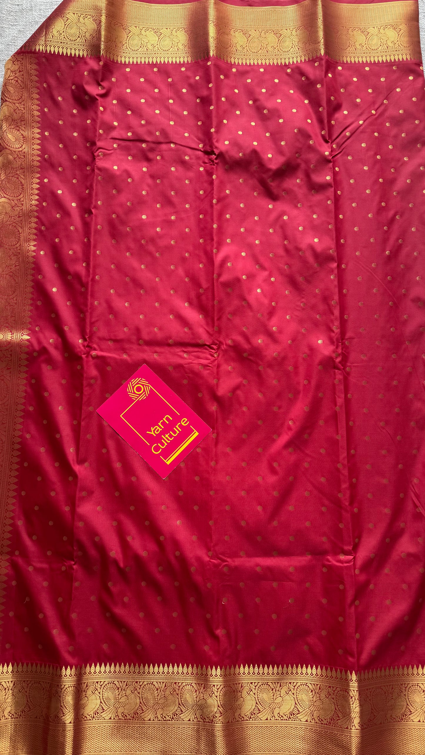 Thousand gold buttas, red, semi-silk - YCCOTNAUSS57
