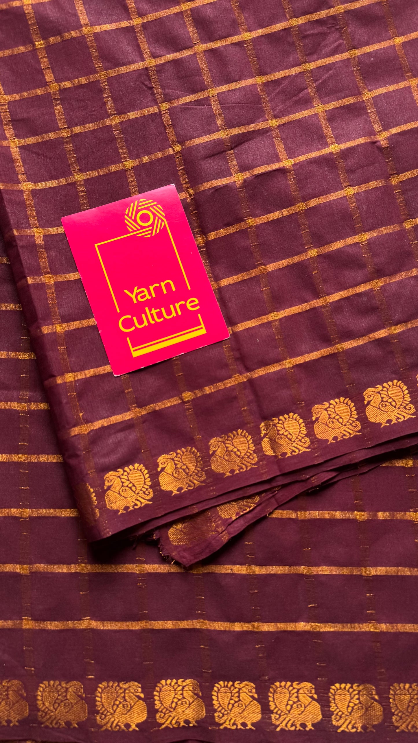 Maroon pavithra kattam sungudi, madurai cotton - YCCOTNSEMS07