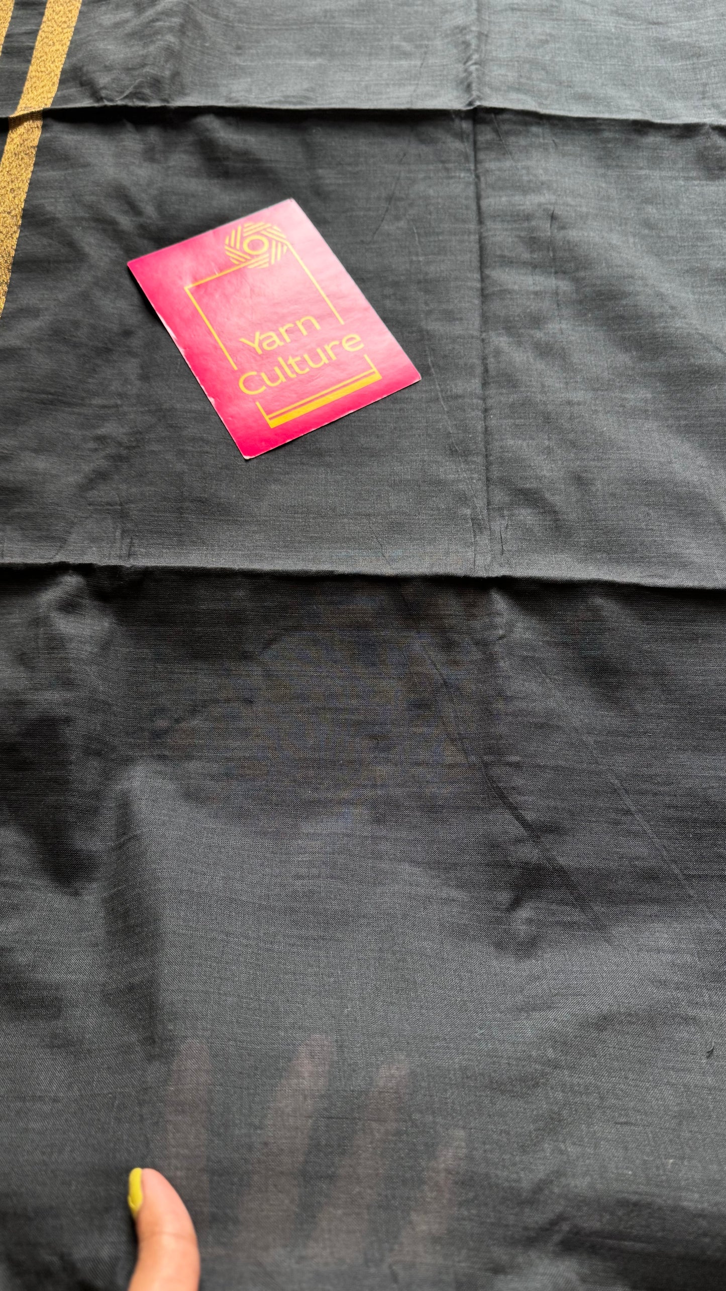 Black khadi with antique gold pallu - YCBCKZPSE01