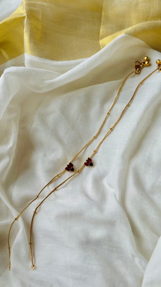 Lotus motif anklet - YCGPAK834
