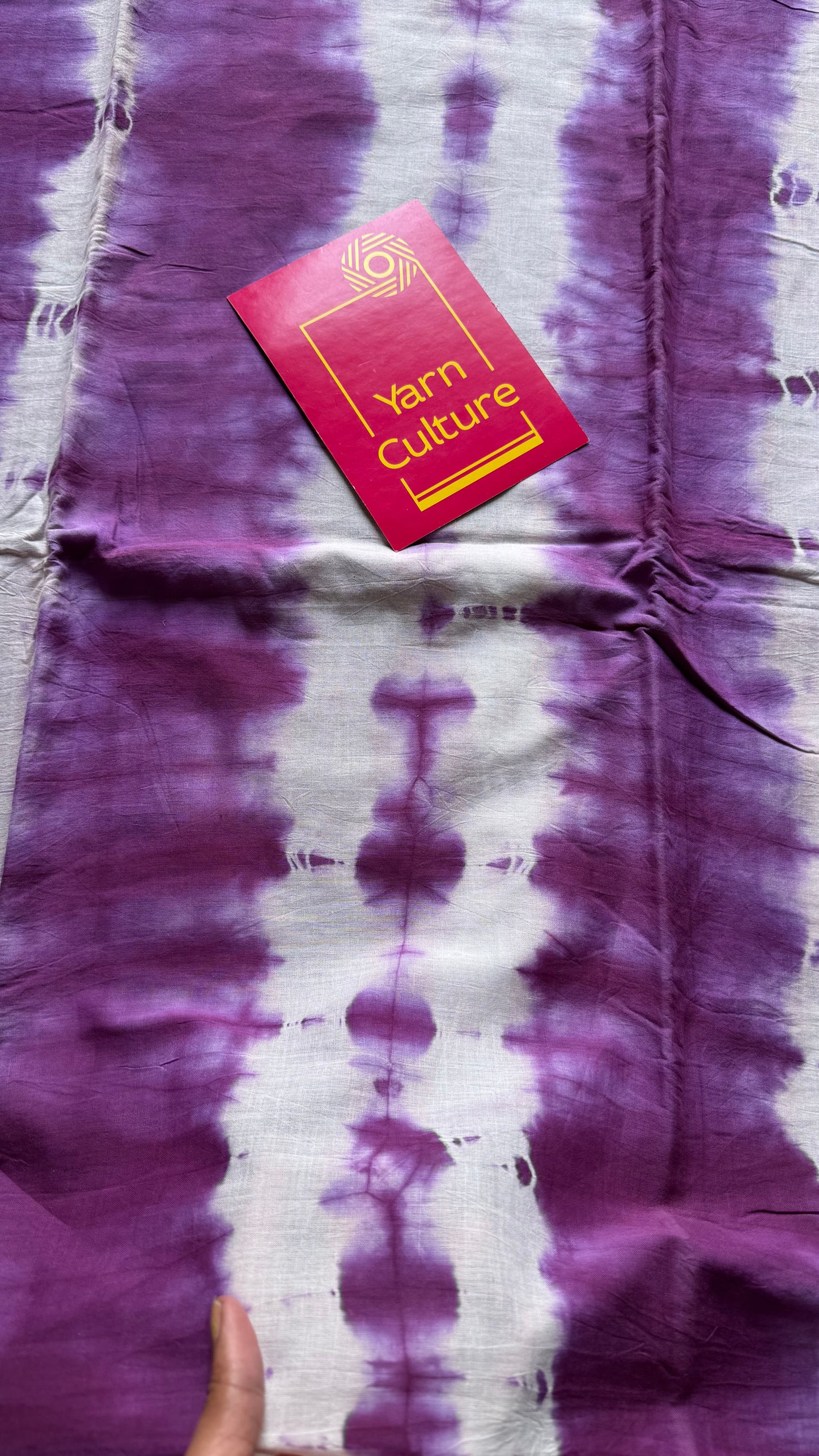 Purple with white tie and dye pattern, soft cotton saree - YCTORCMA04