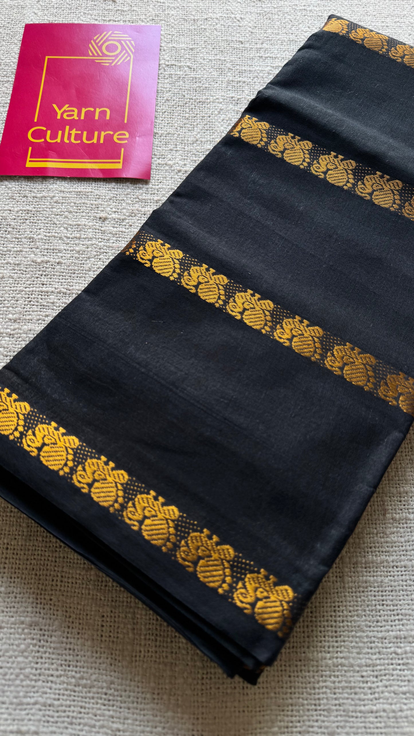 Black, peacock motif sungudi cotton - YCCOTNOCSC54