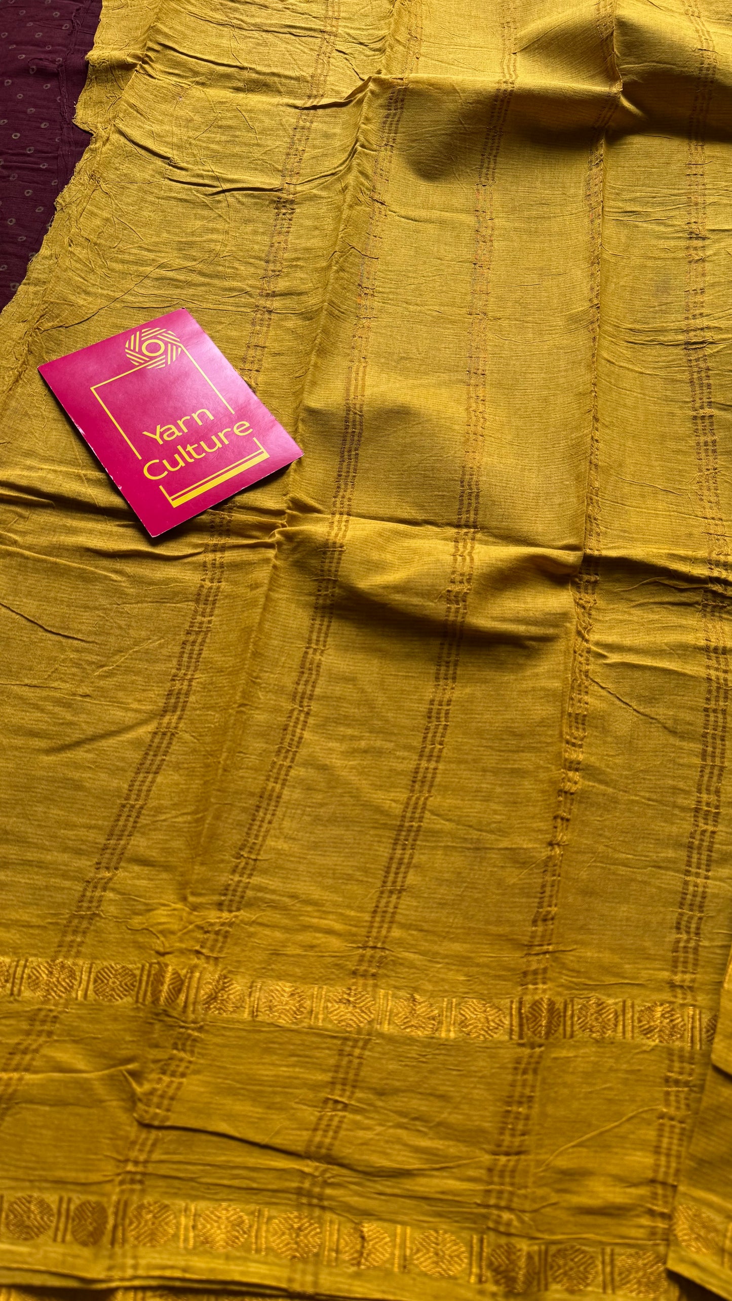 Maroon with yellow, sungudi motif and rudraksham border, madurai soft cotton - YCCOTNAUSC04