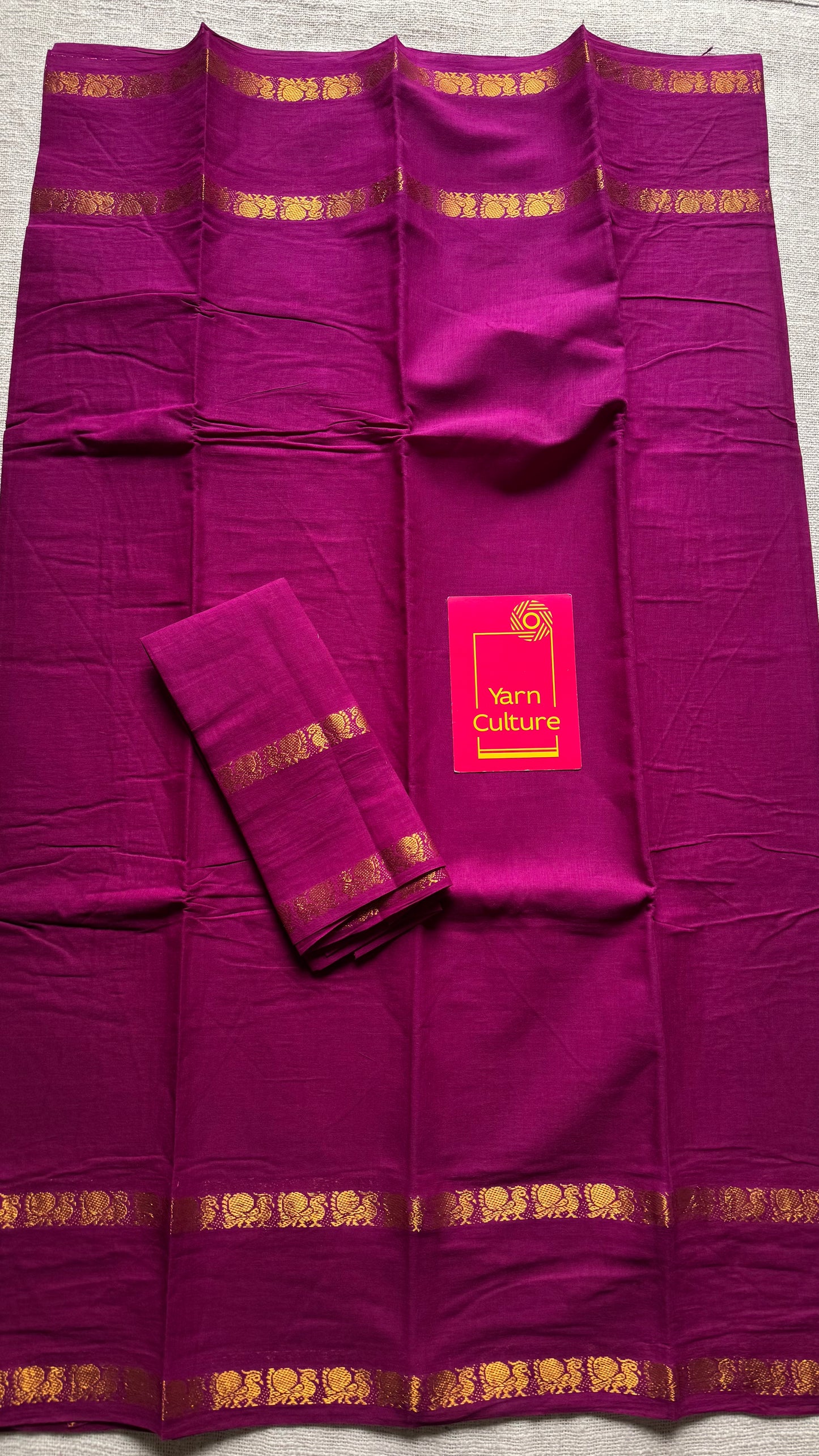 Purple pink (vadamalli) rettaipettu peacock double border - madurai kattuchayam - YCCOTNSEMS26