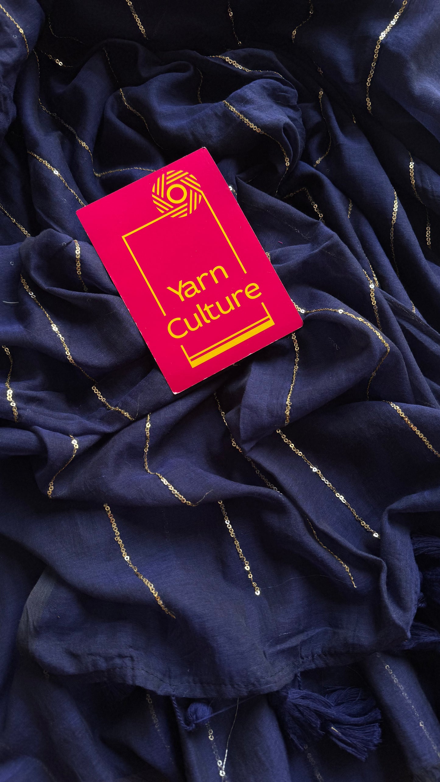 Dark blue mul with silver sequins - YCBCMCLSE55
