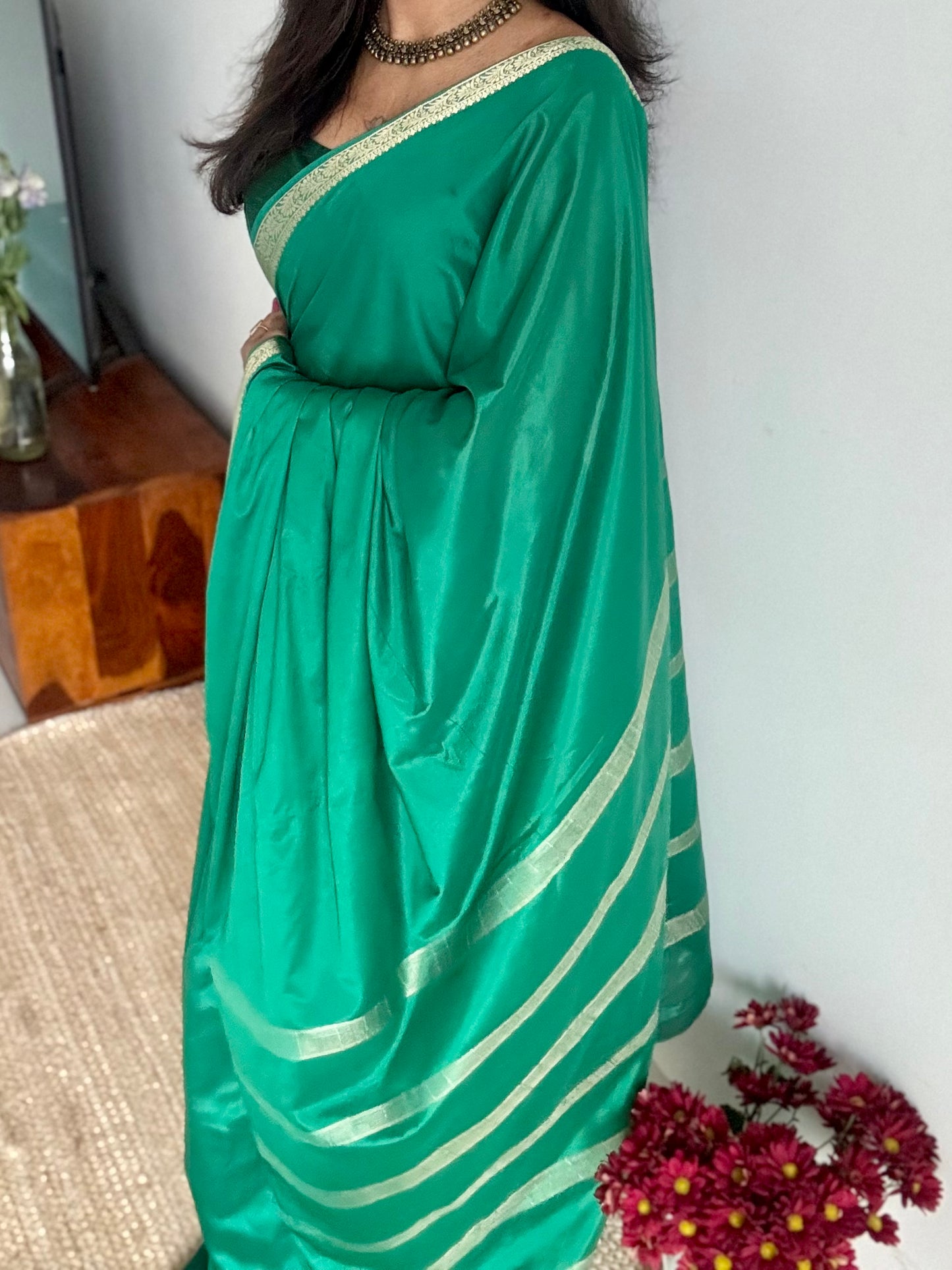 Jade green, Mysore semi-silk - YCDESE17