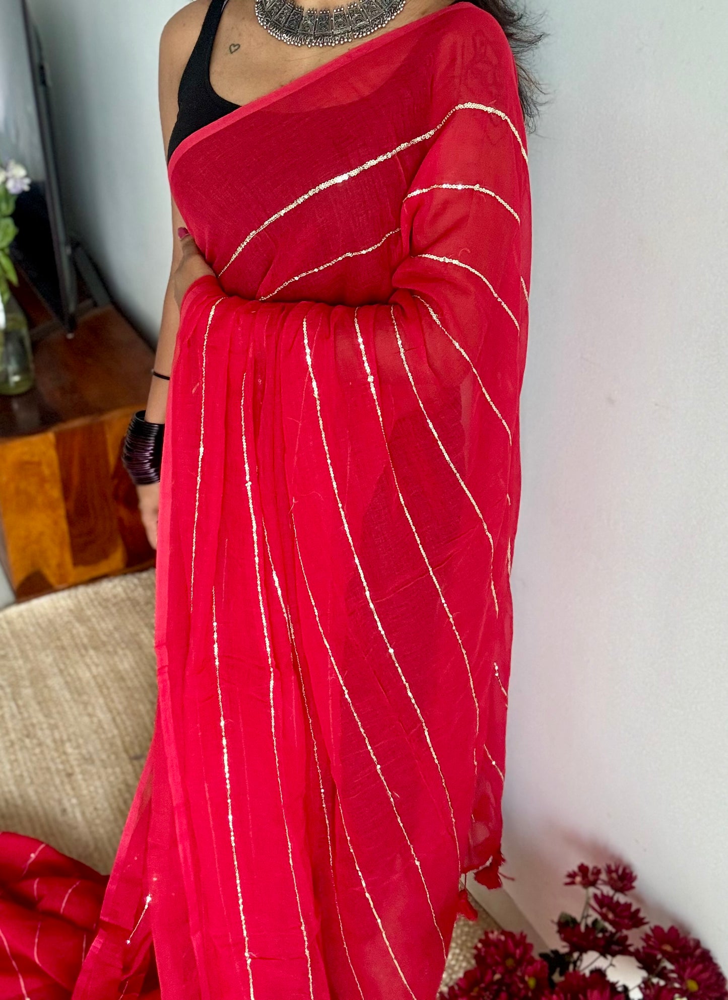 Red mul with silver sequins - YCBCMCLSE57