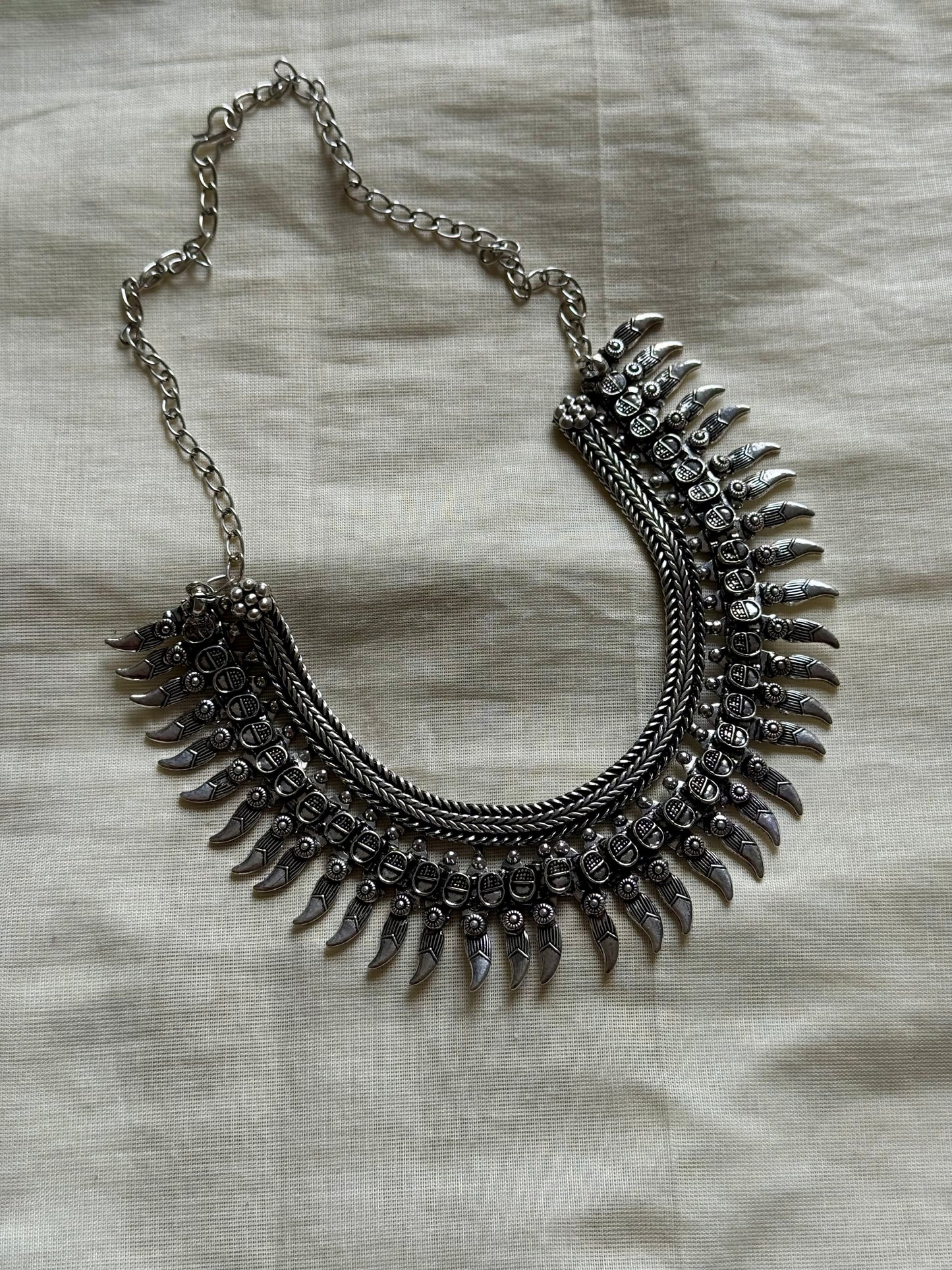 Necklace, oxidised silver - YCOSNP444