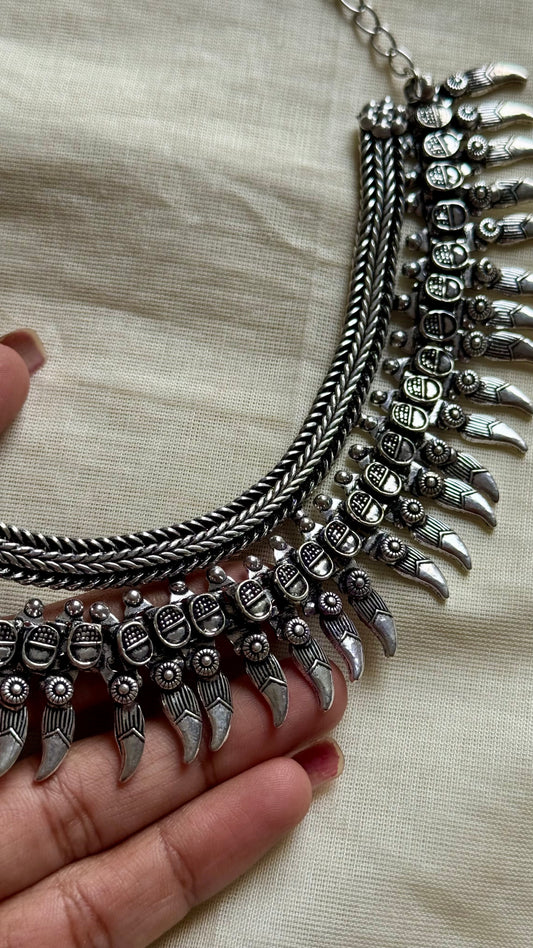 Necklace, oxidised silver - YCOSNP444