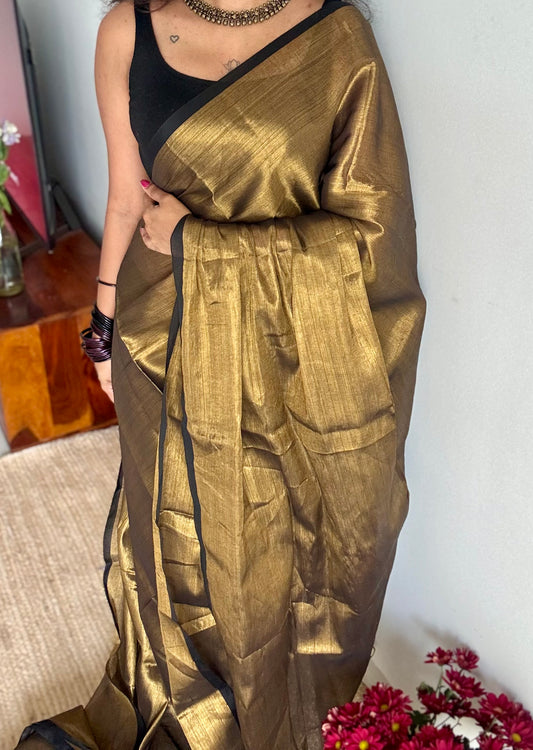 Antique gold, black border, mul tissue - YCBCMCLSE64