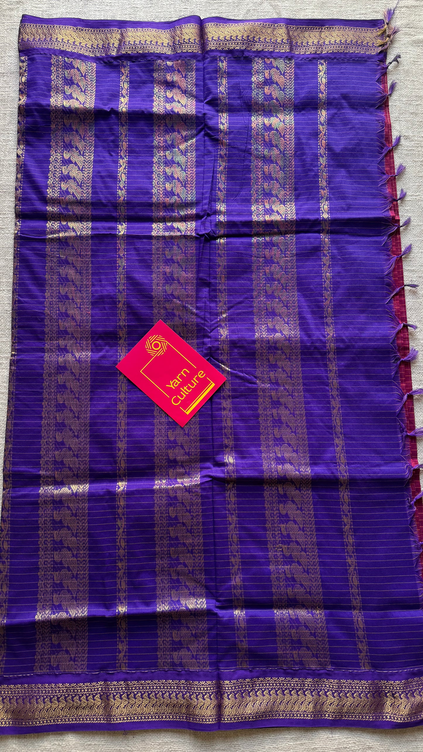 Berry pink with purple, checks - cotton silk - YCCOTNOCKC41