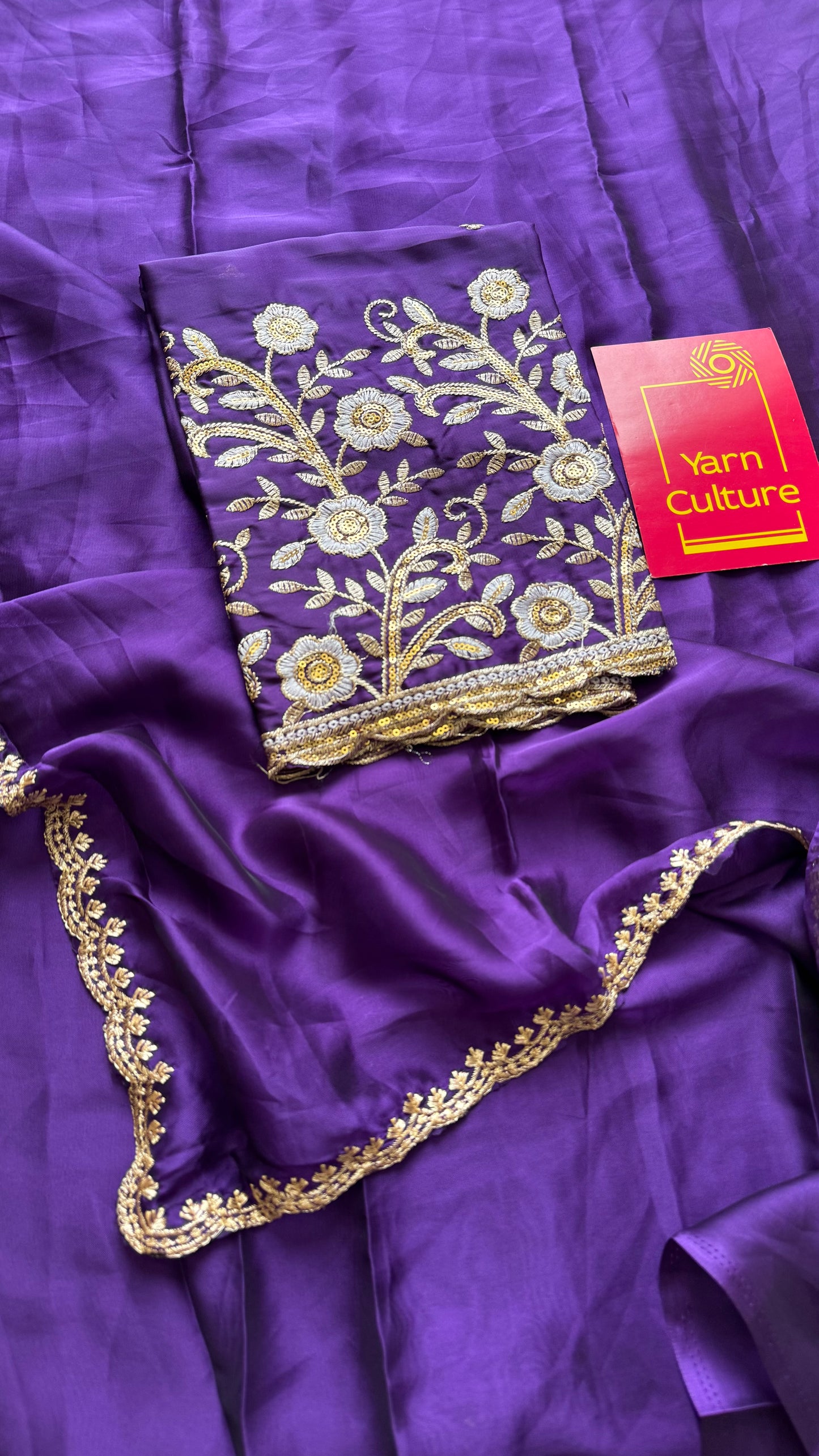 Pallavi : Purple chiffon with embroidery - YCDOSJULCF02