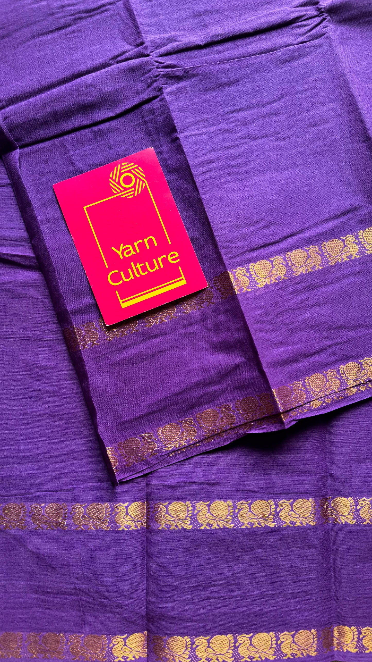 Purple rettaipettu peacock double border with contrast blouse - madurai kattuchayam- YCCOTNAURS12