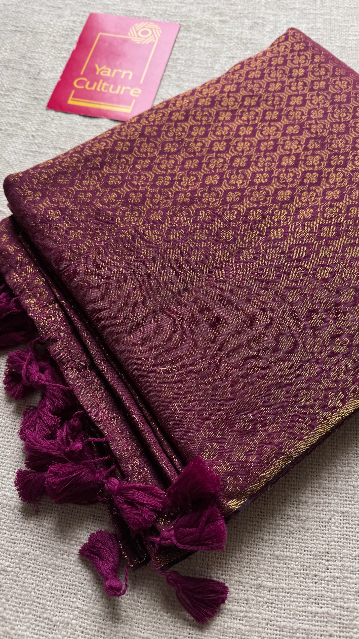Wine and gold brocade pattern in mul - YCBCFEJUBM01