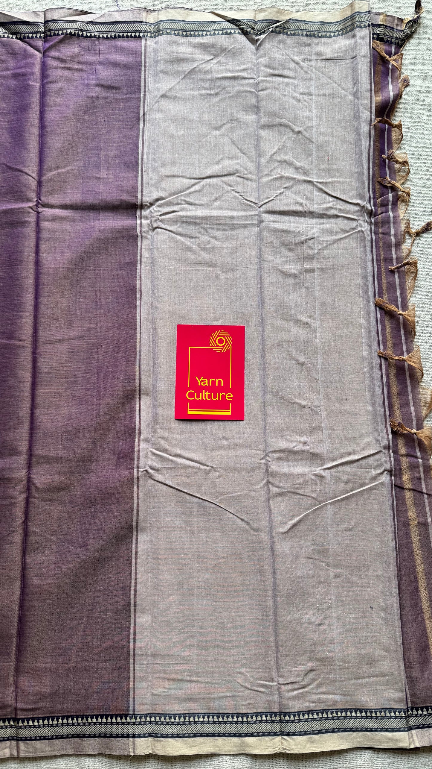 Lilac pink border narayanpet saree, soft cotton - YCWOTDNPFE36