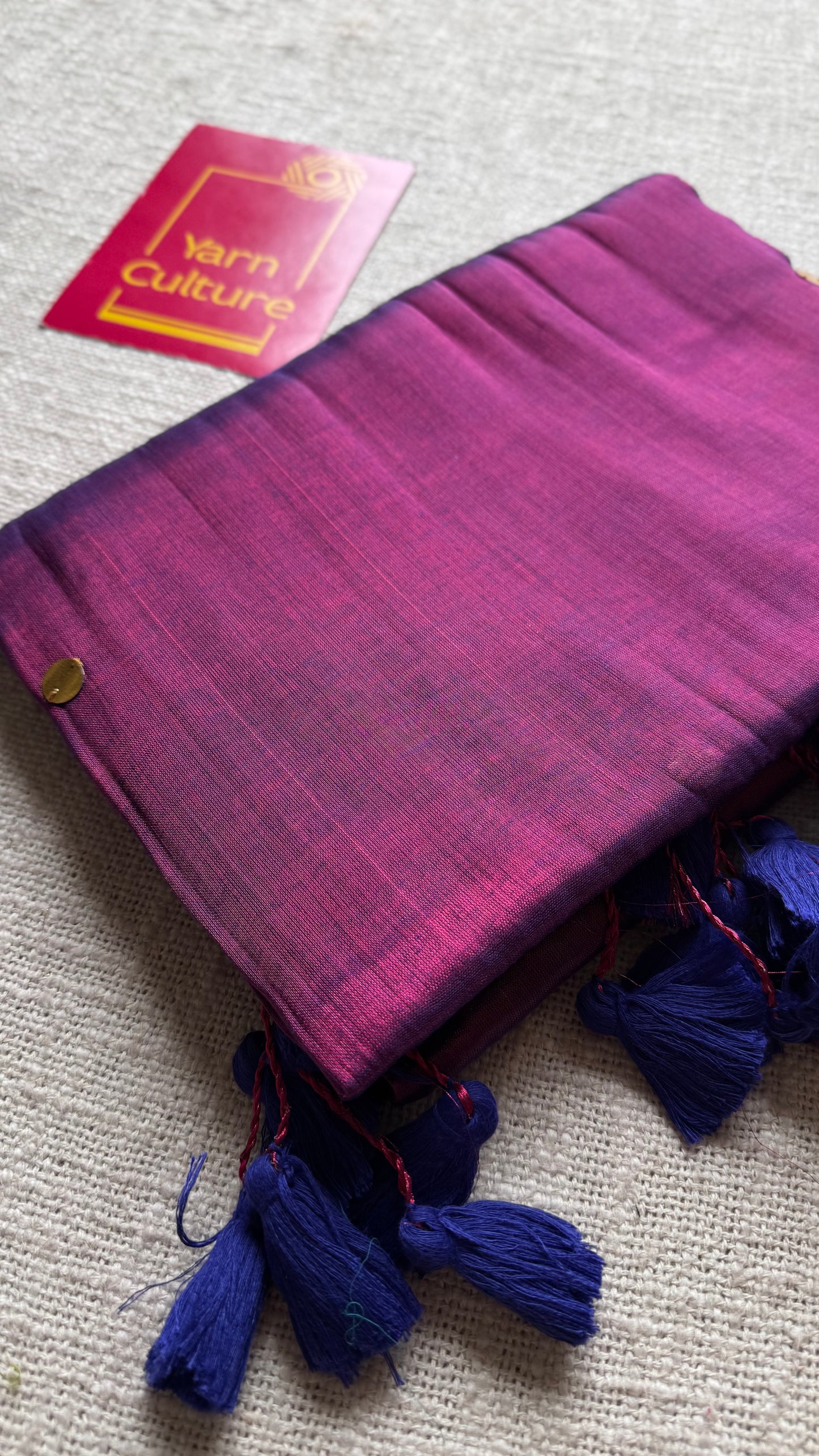 Purple blue double tone, gold sequins, soft mul tissue - YCBCFEMCM30