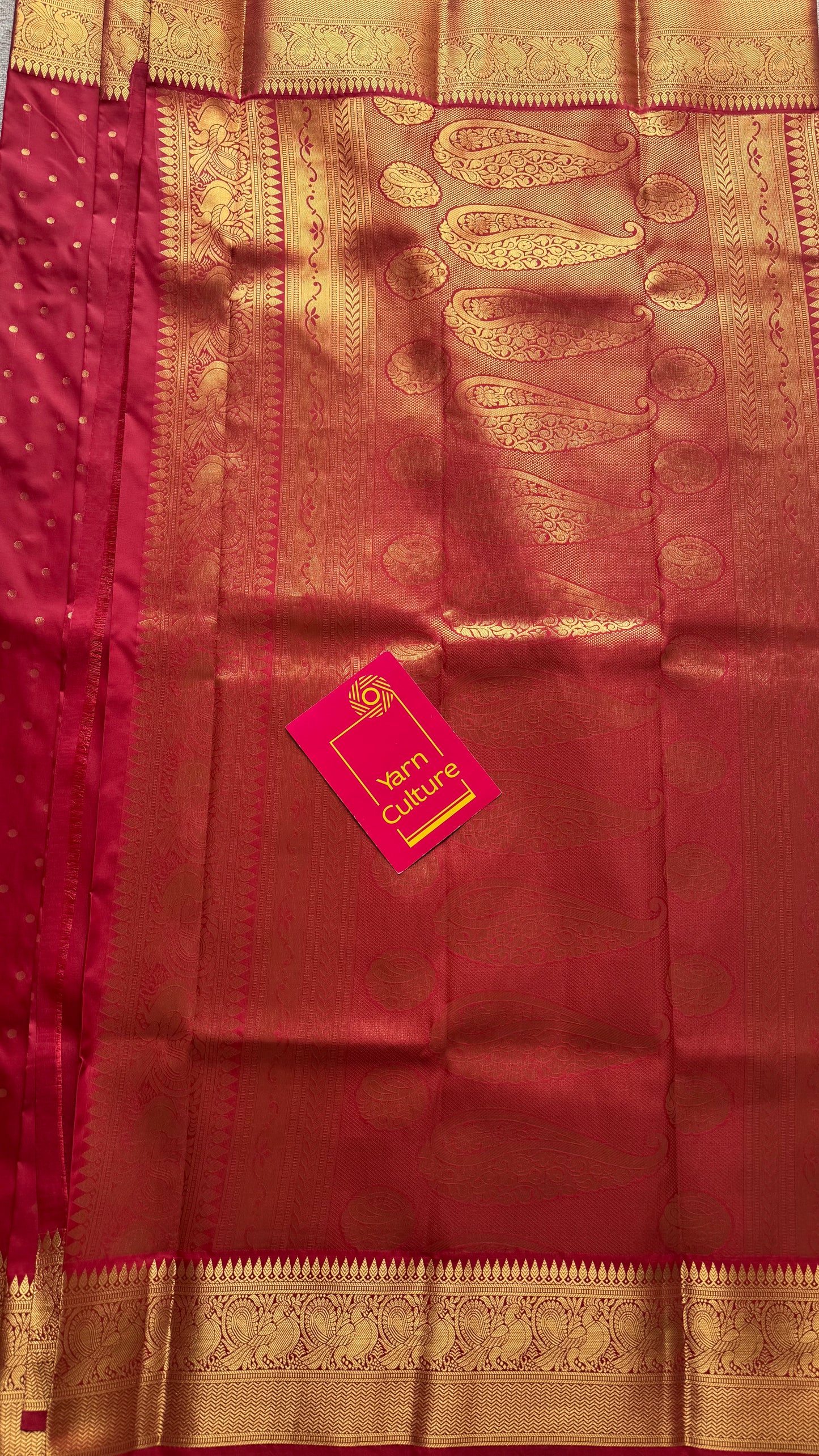Thousand gold buttas, red, semi-silk - YCCOTNAUSS57