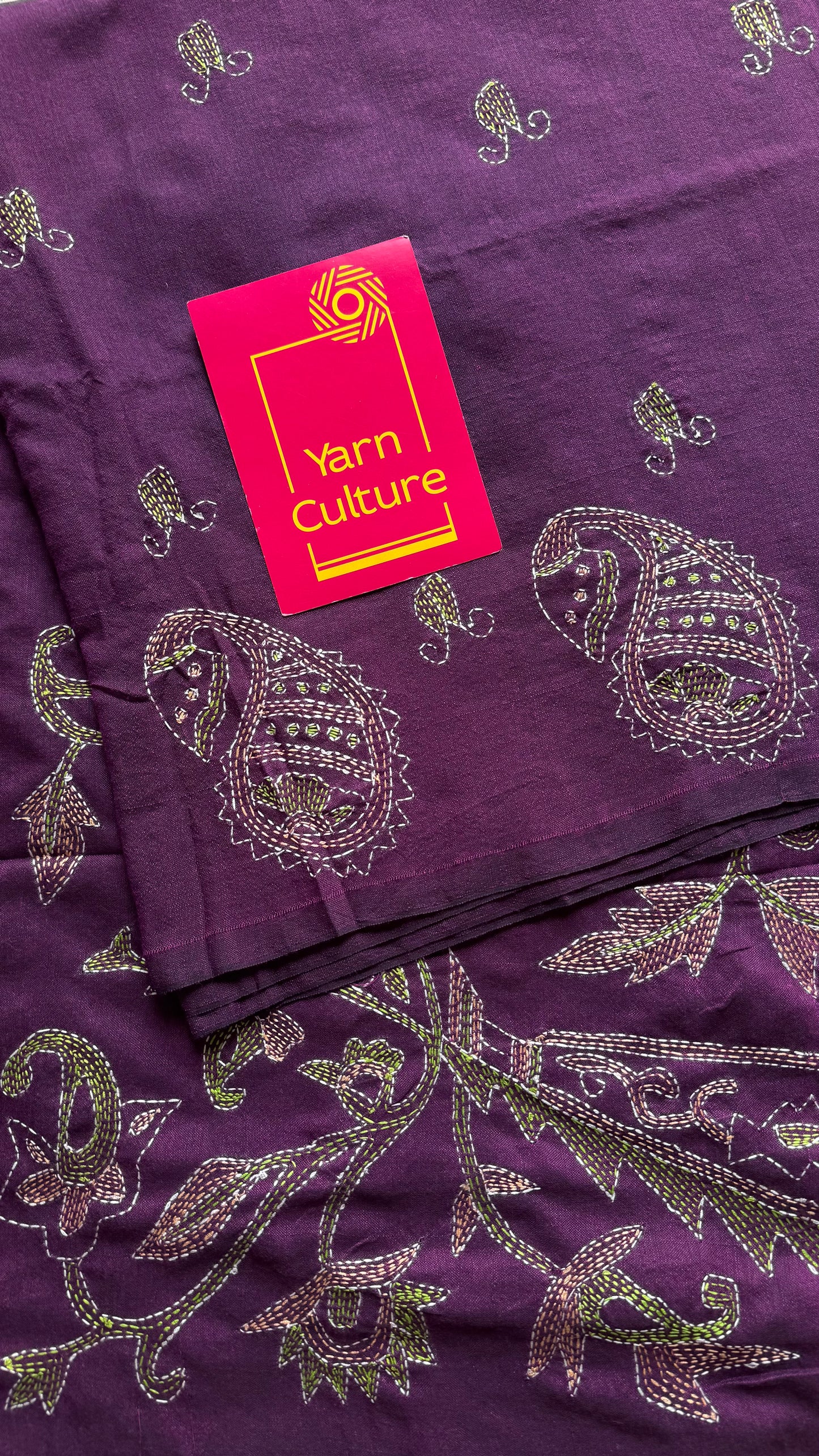 Amodini - The Joyful One, kantha weave in soft khadi cotton - YCBCSEKC05
