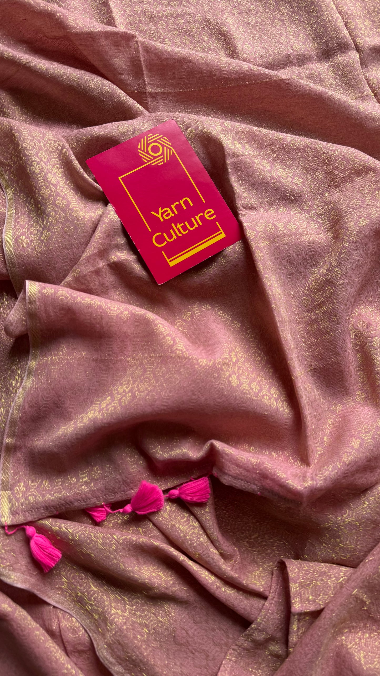 Pastel pink and gold brocade pattern in mul - YCBCFEJUBM05