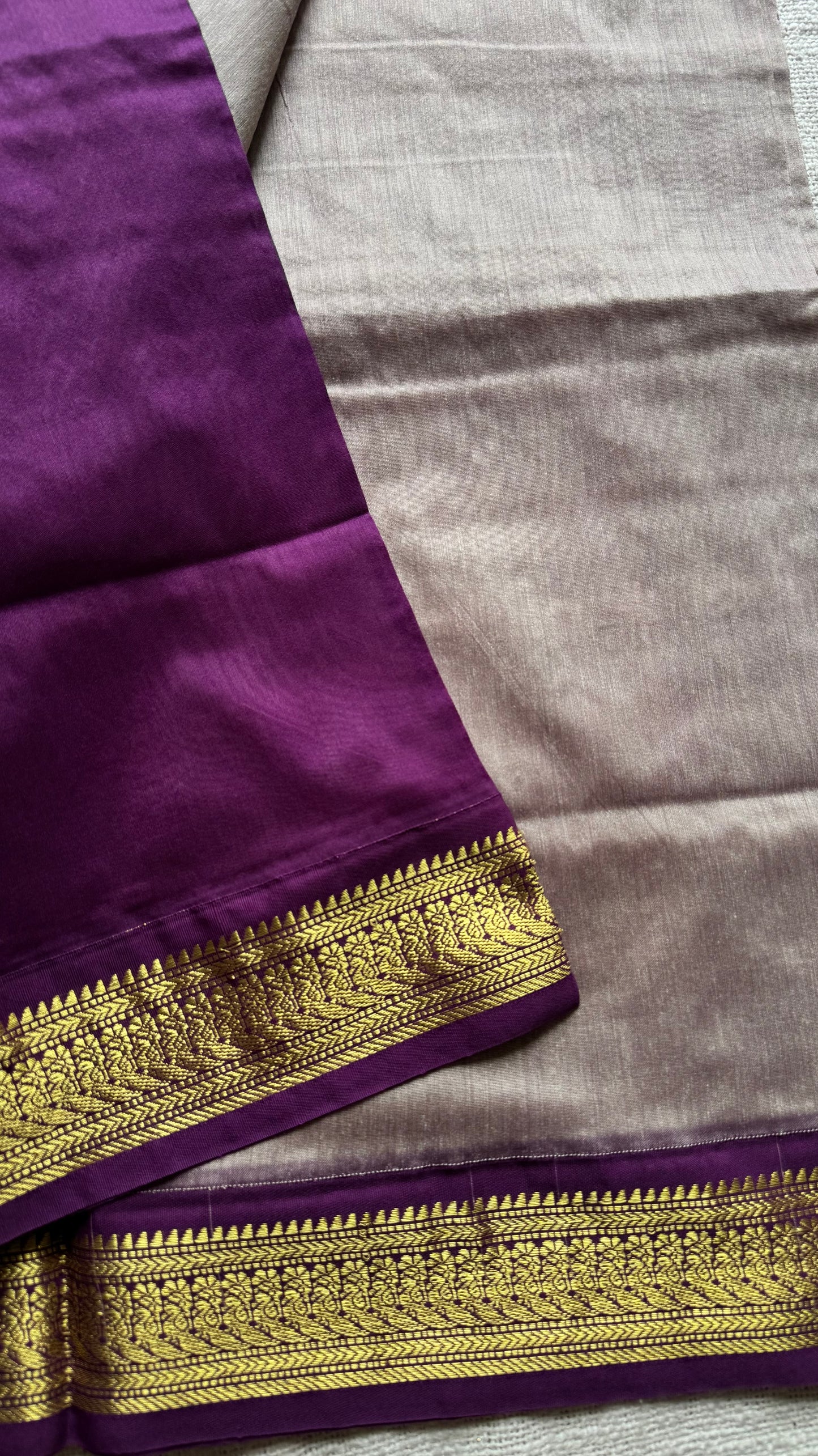 Grey with purple - cotton silk - YCCOTNSEKCS03