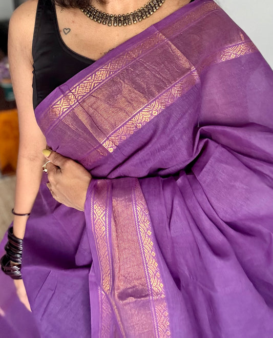 Purple kattuchayam dyed madurai soft cotton - YCCOTNSUDE143