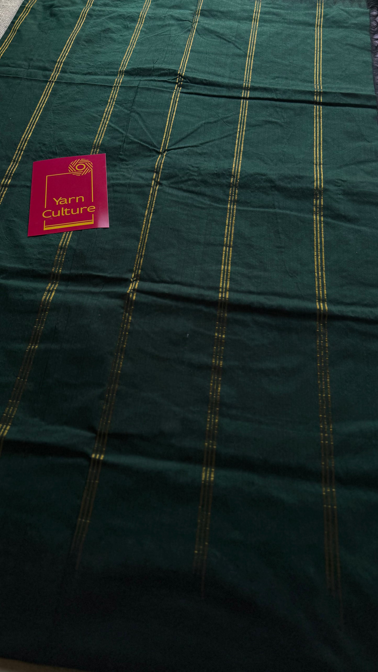 Lilac with dark green temple border - cotton silk - YCCOTNOCKCS7